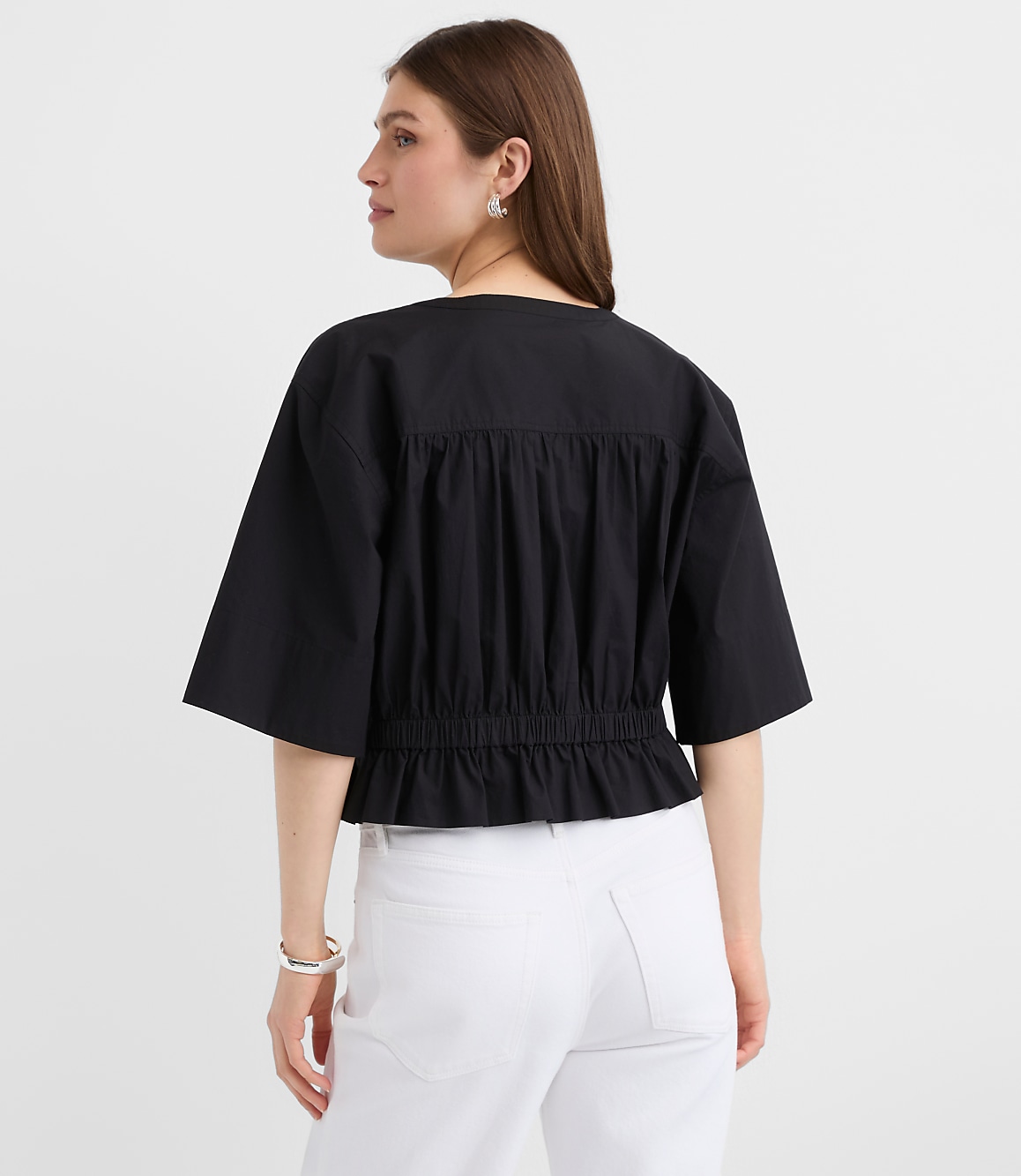 Poplin Safari Peplum Top