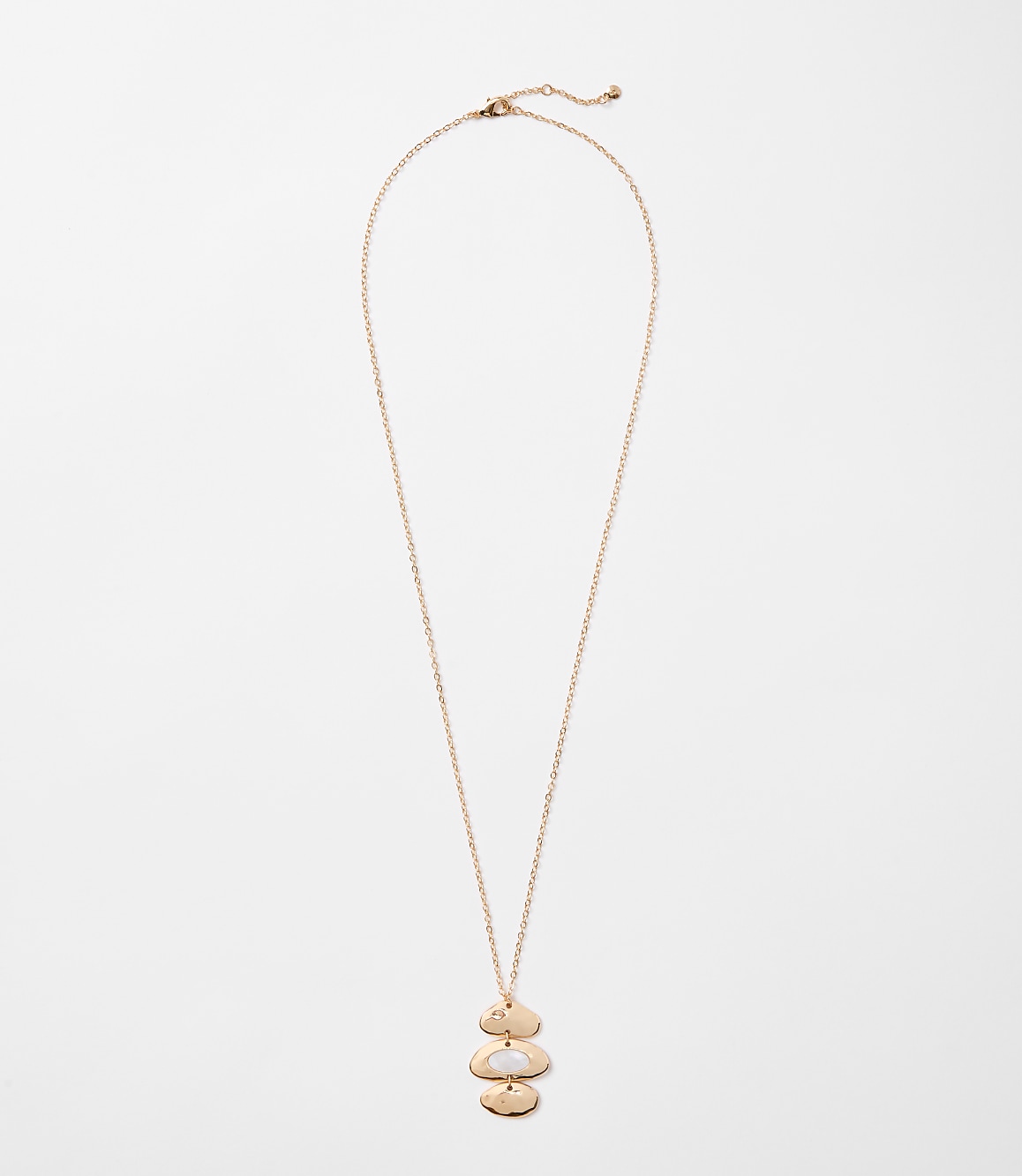 Pearlized Linear Molded Metal Necklace