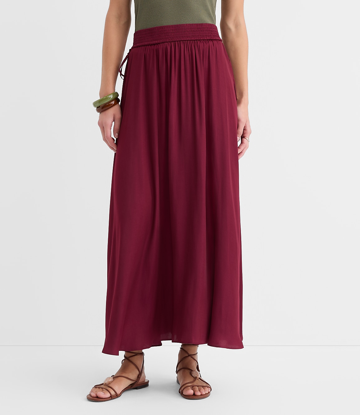 Side Tie Maxi Skirt