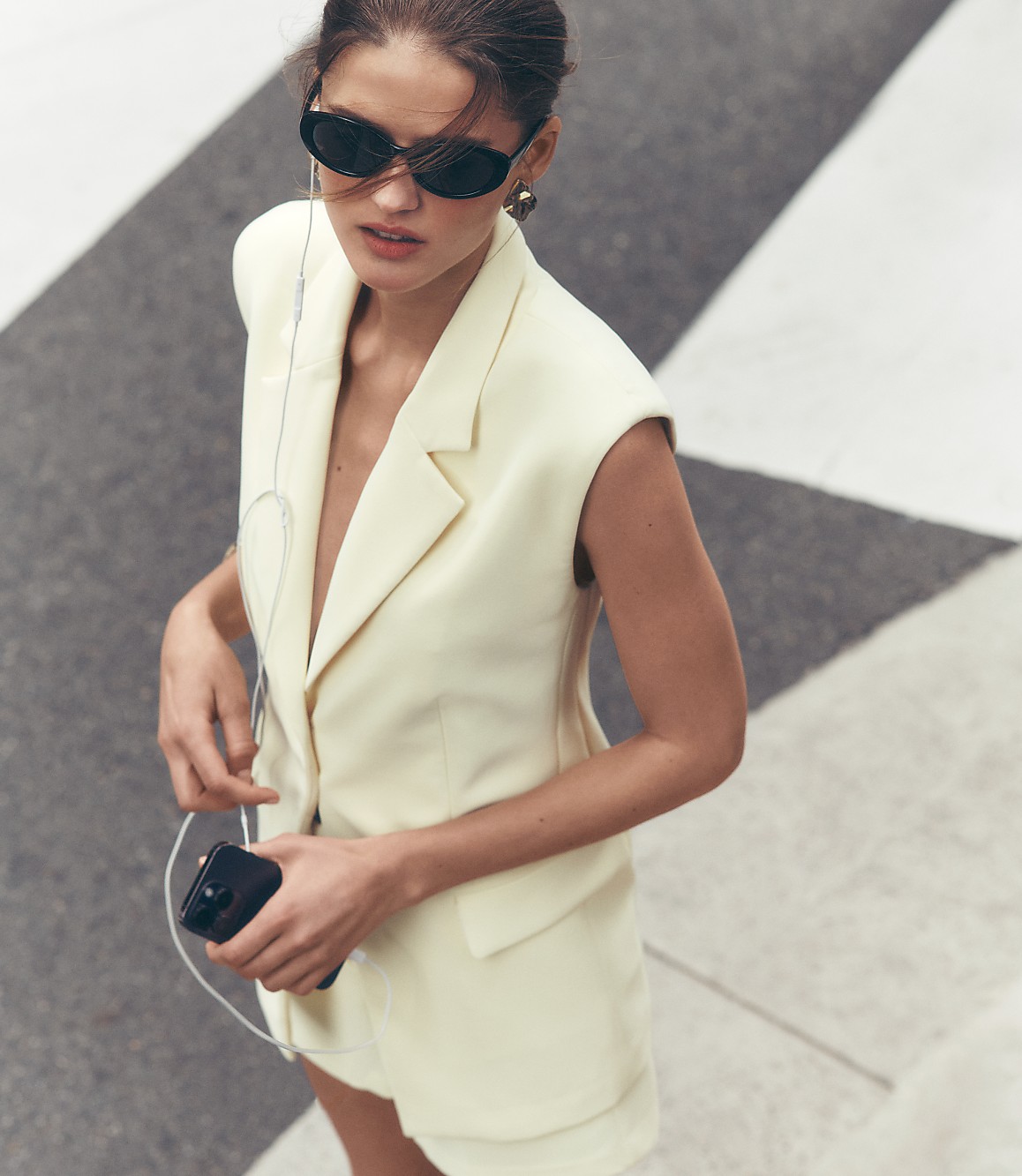 Petite LOFT Versa Crepe Drape Sleeveless Blazer