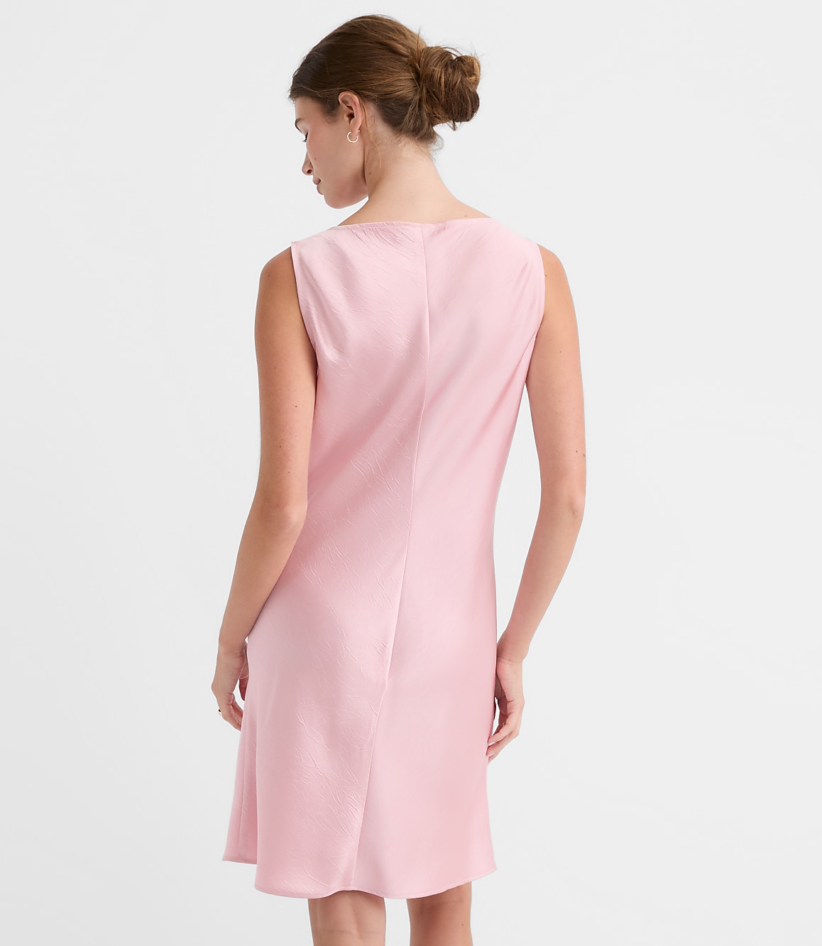 Satin Cowl Neck Bias Mini Dress