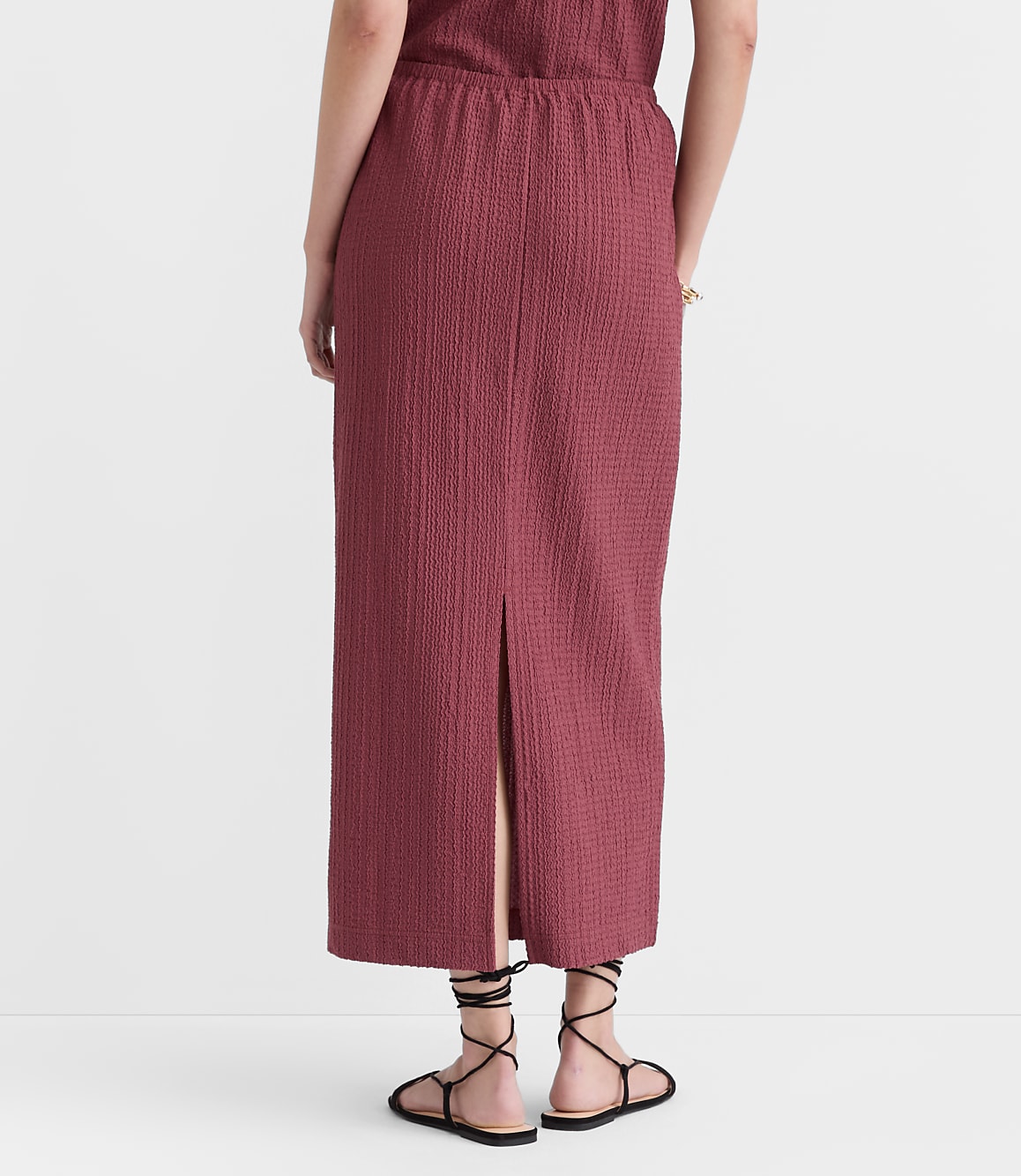 Petite Textured Column Midi Skirt