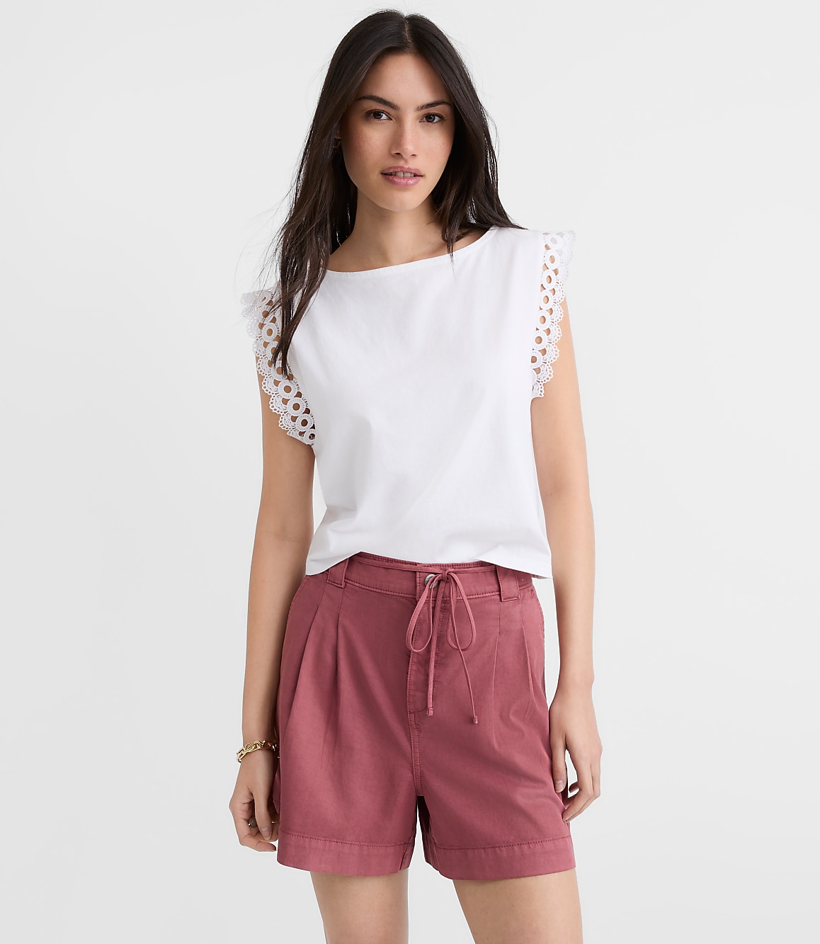 Crochet Trim Modern Wedge Tee