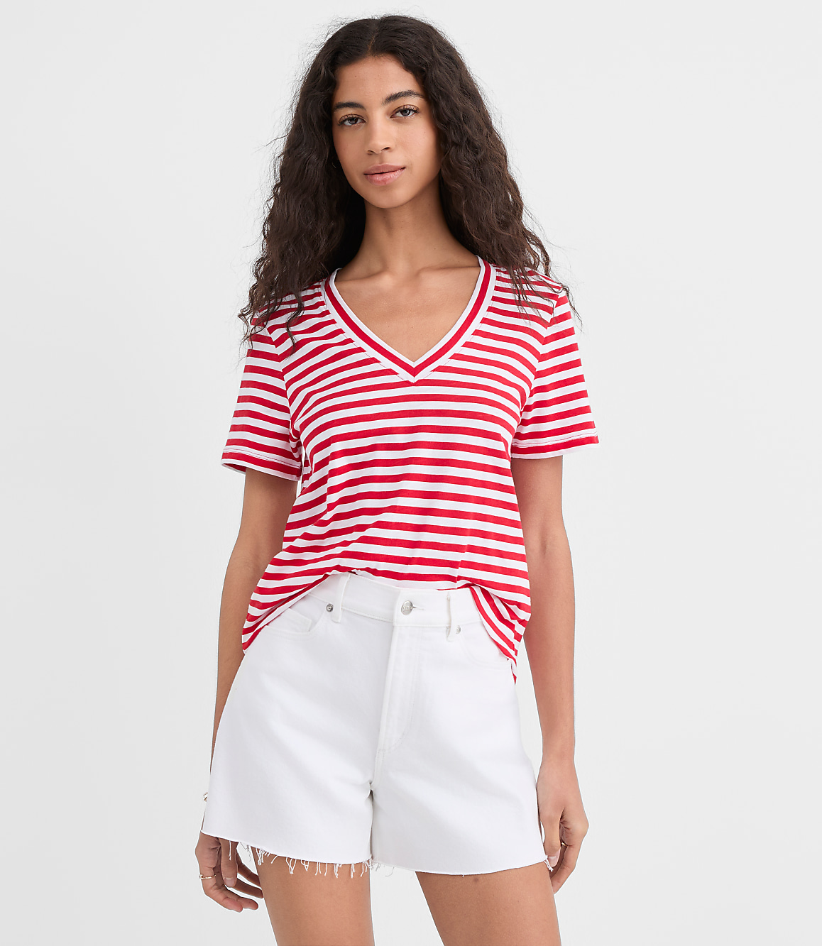 Striped Everyday V-Neck Tee