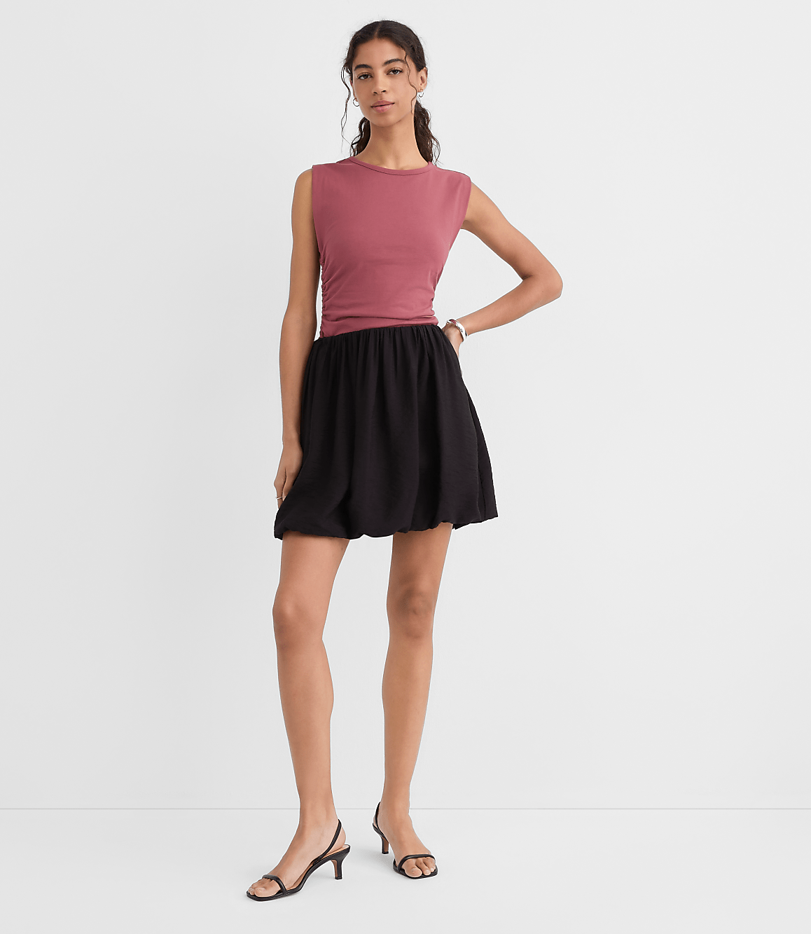 Petite Bubble Mini Pocket Skirt