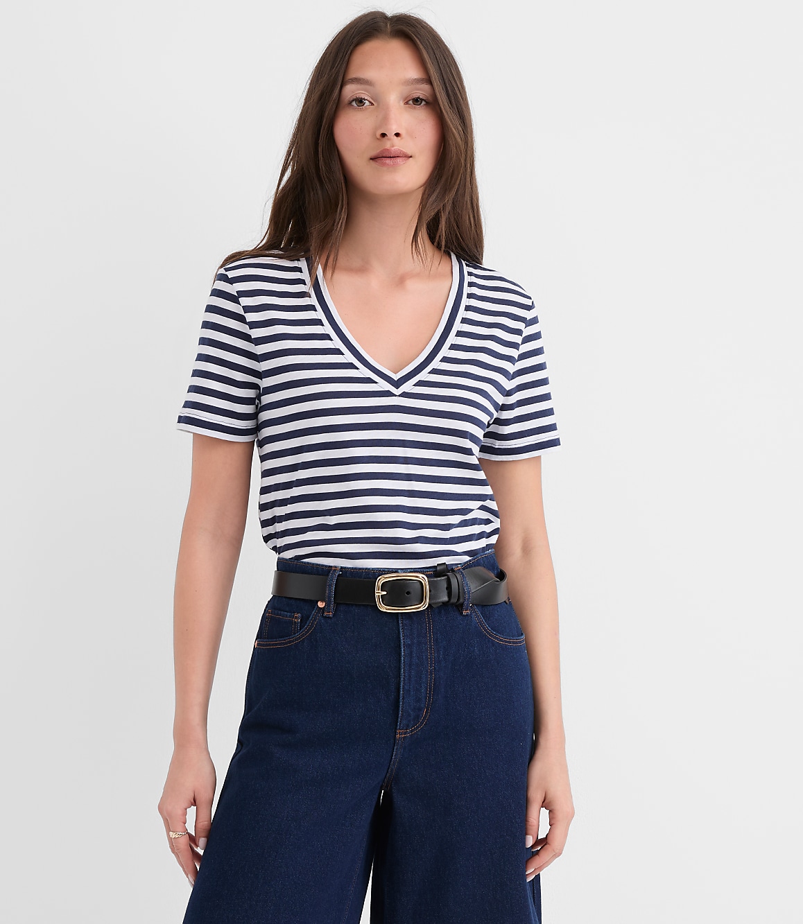 Striped Everyday V-Neck Tee