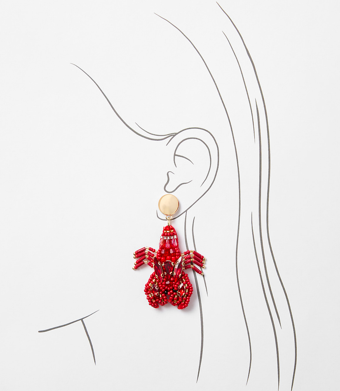 Lobster Beaded Statement Earrings