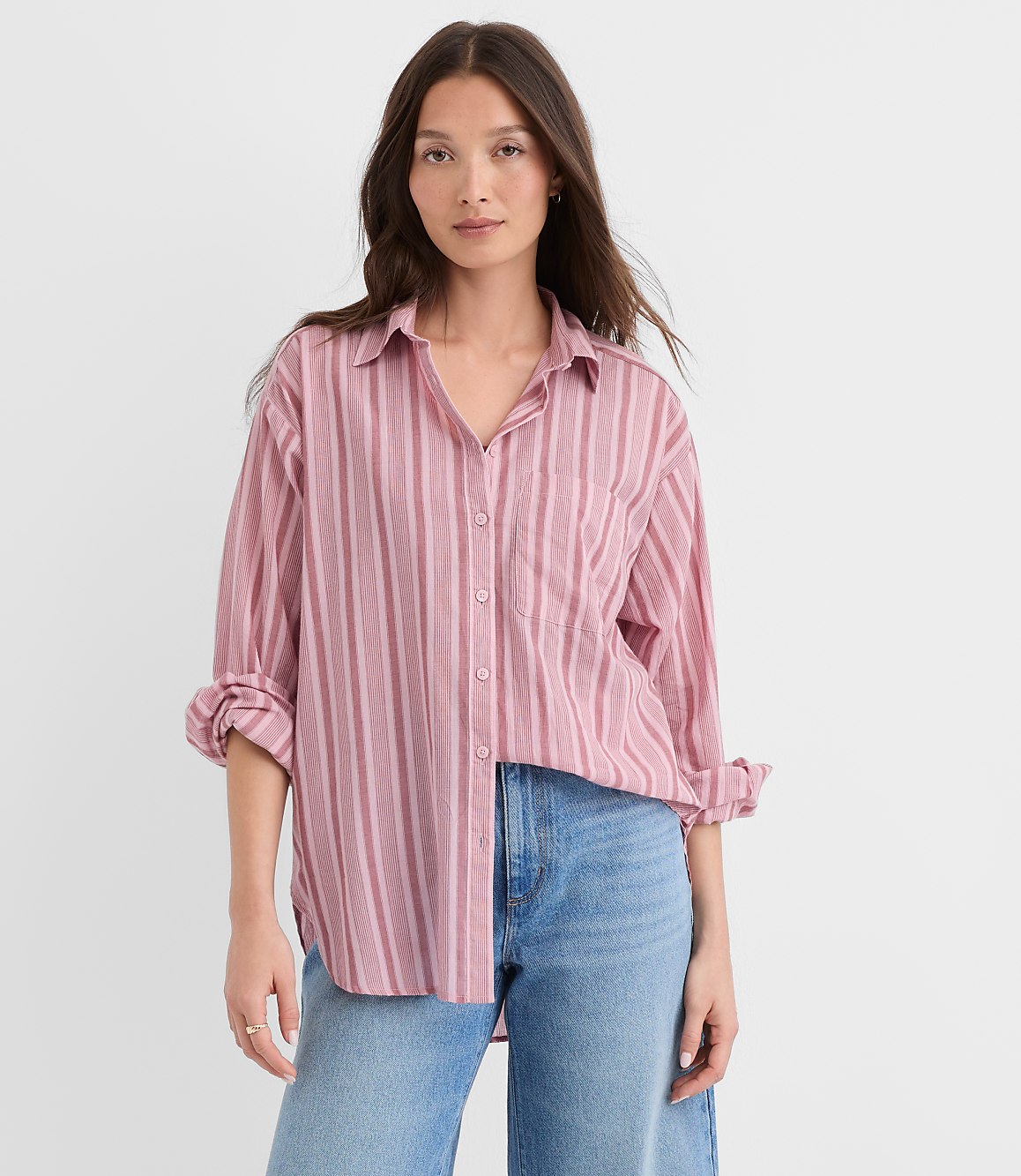 Striped Everyday Oversized Pocket Shirt