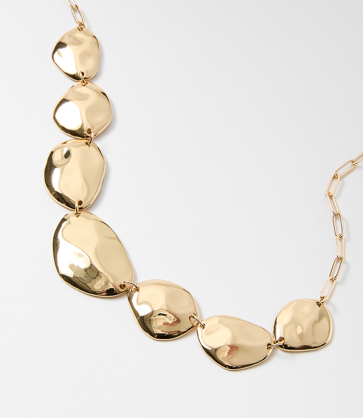 Molded Metal Circle Statement Necklace