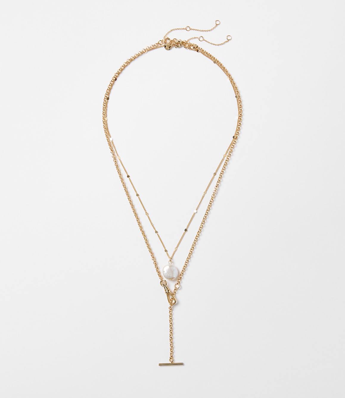 Pearlized Bar Layered Necklace Set