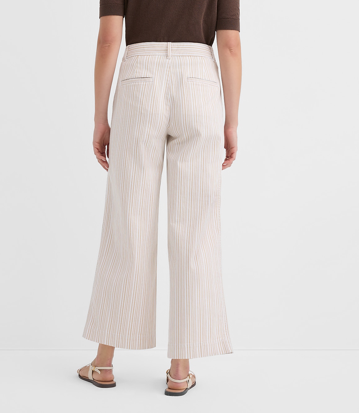 Palmer Wide Leg Crop Pants in Stripe