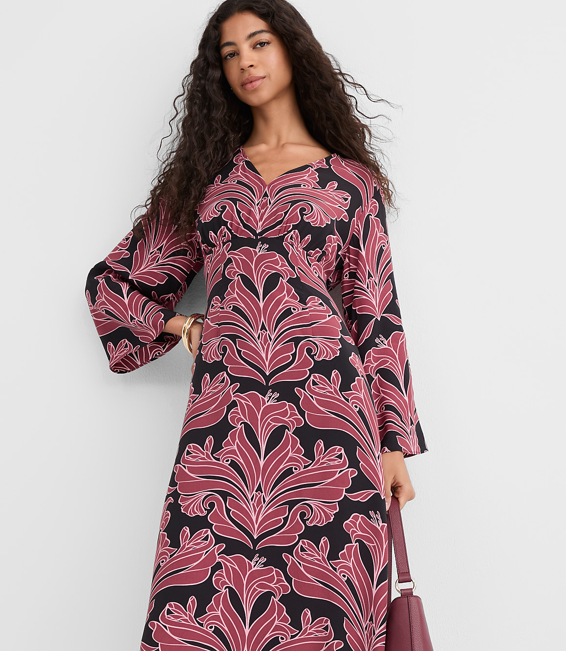 Petite Floral Caftan Midi Dress