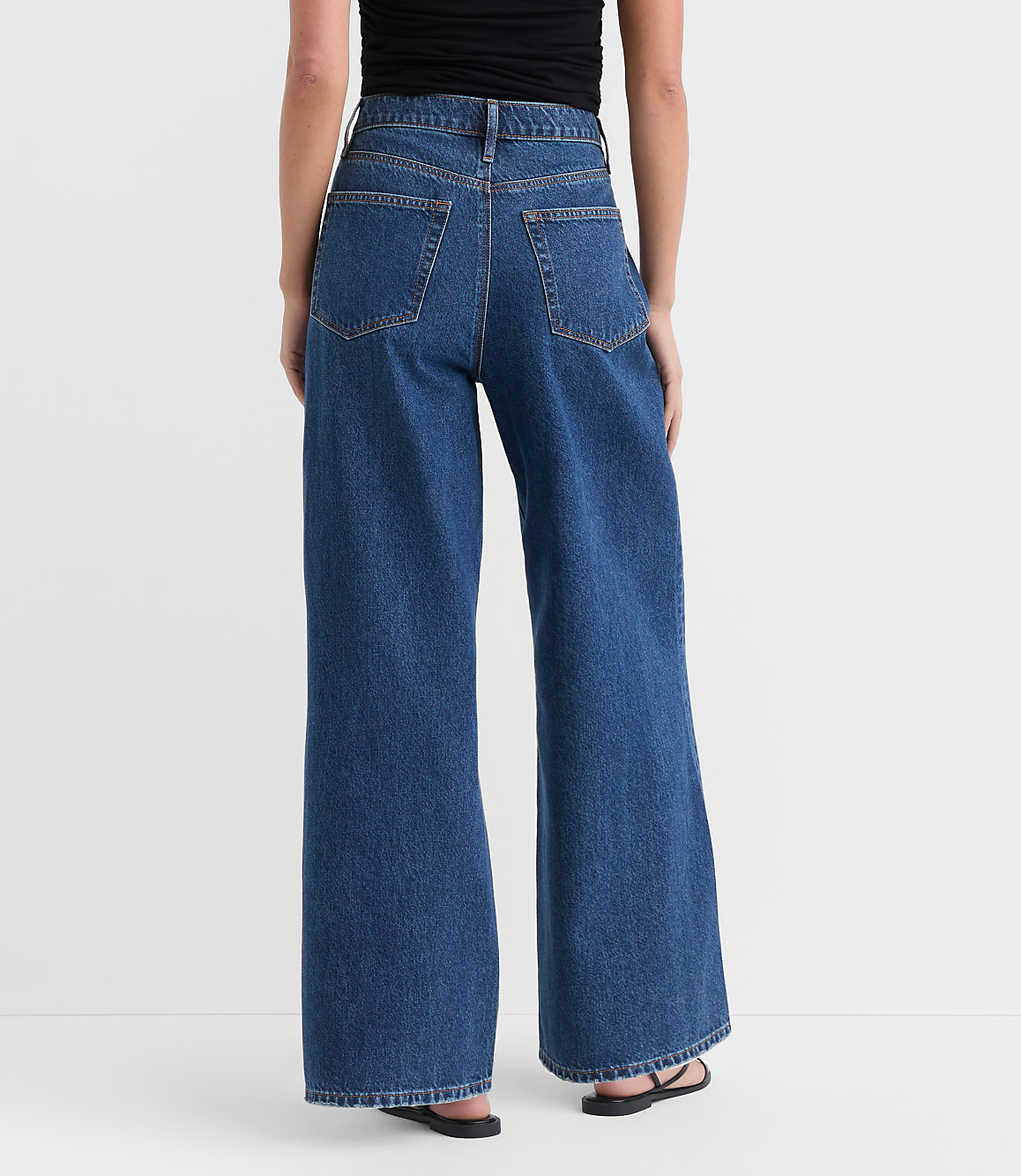 Rivete High Rise Relaxed Wide Leg Jeans in Mid Wash