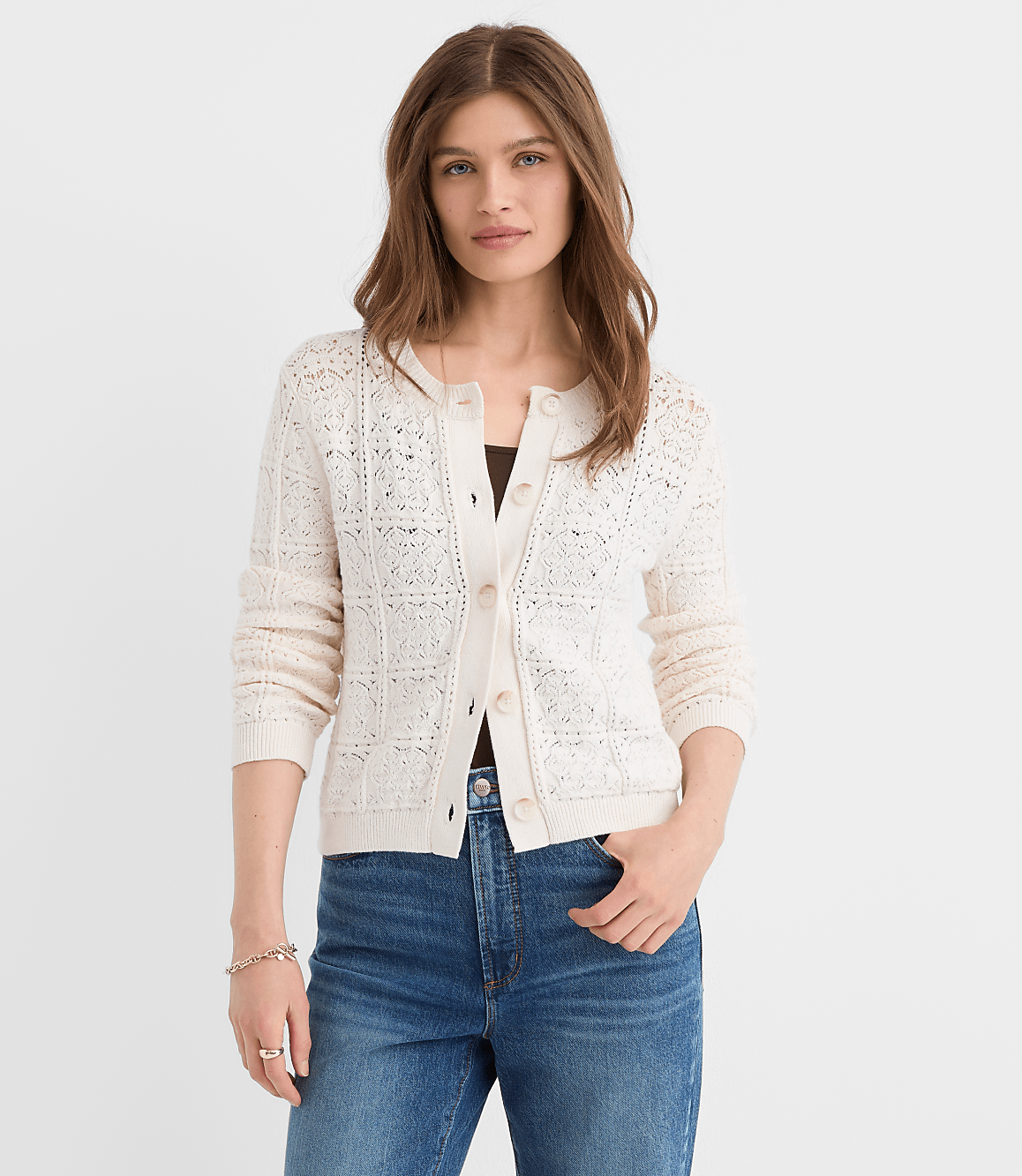 Petite Geo Textured Sweater Jacket