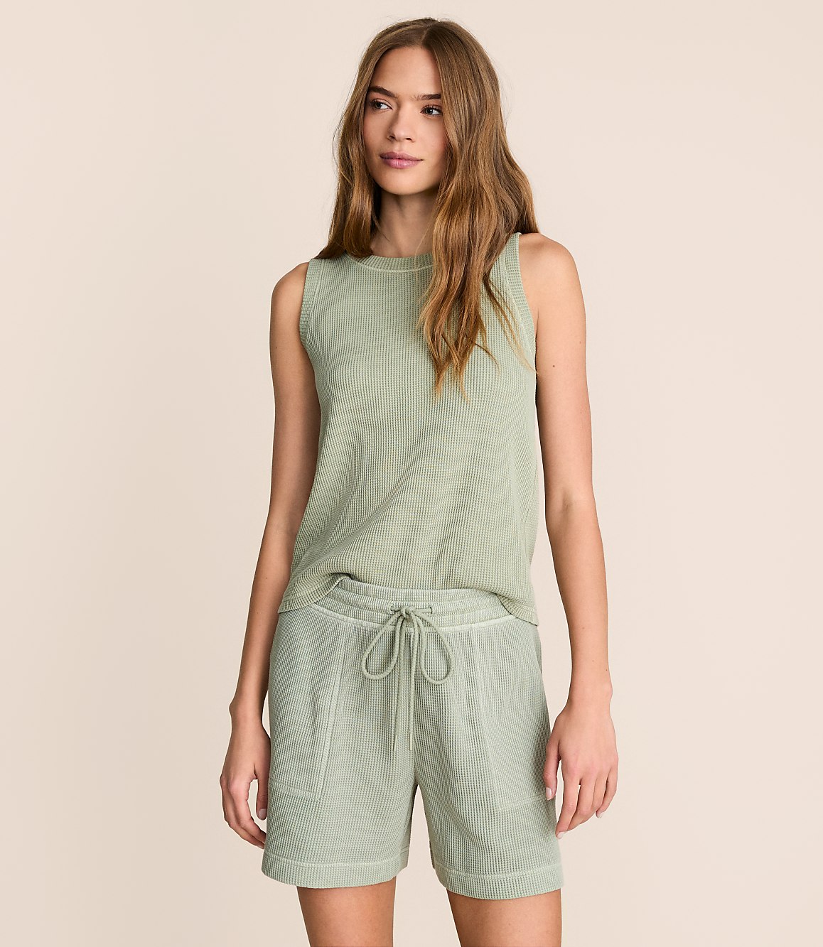 Lou & Grey Garment Dyed Waffle Tank Top