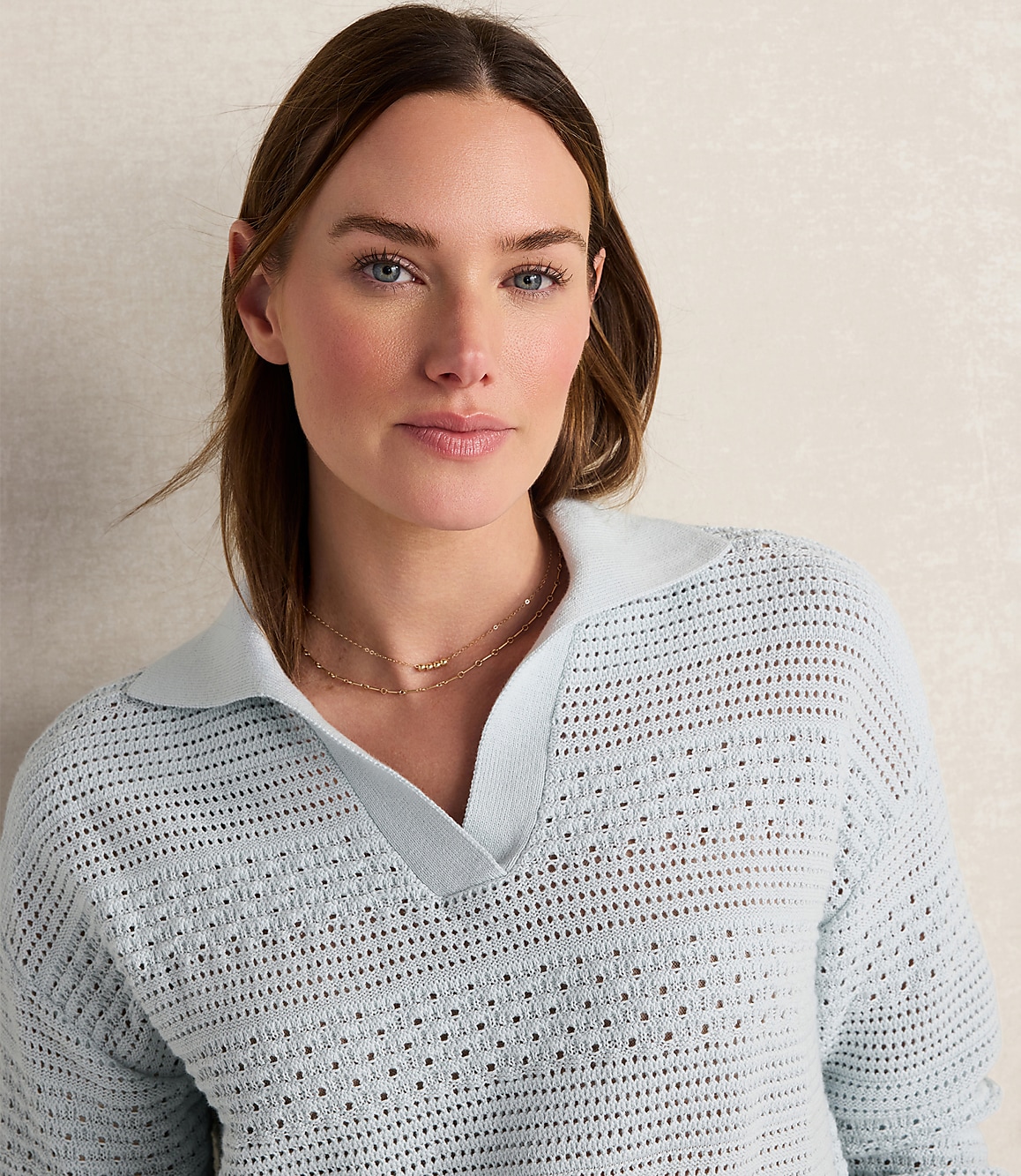 Haven Well Within Cotton Mixed Stitch Johnny Collar Sweater
