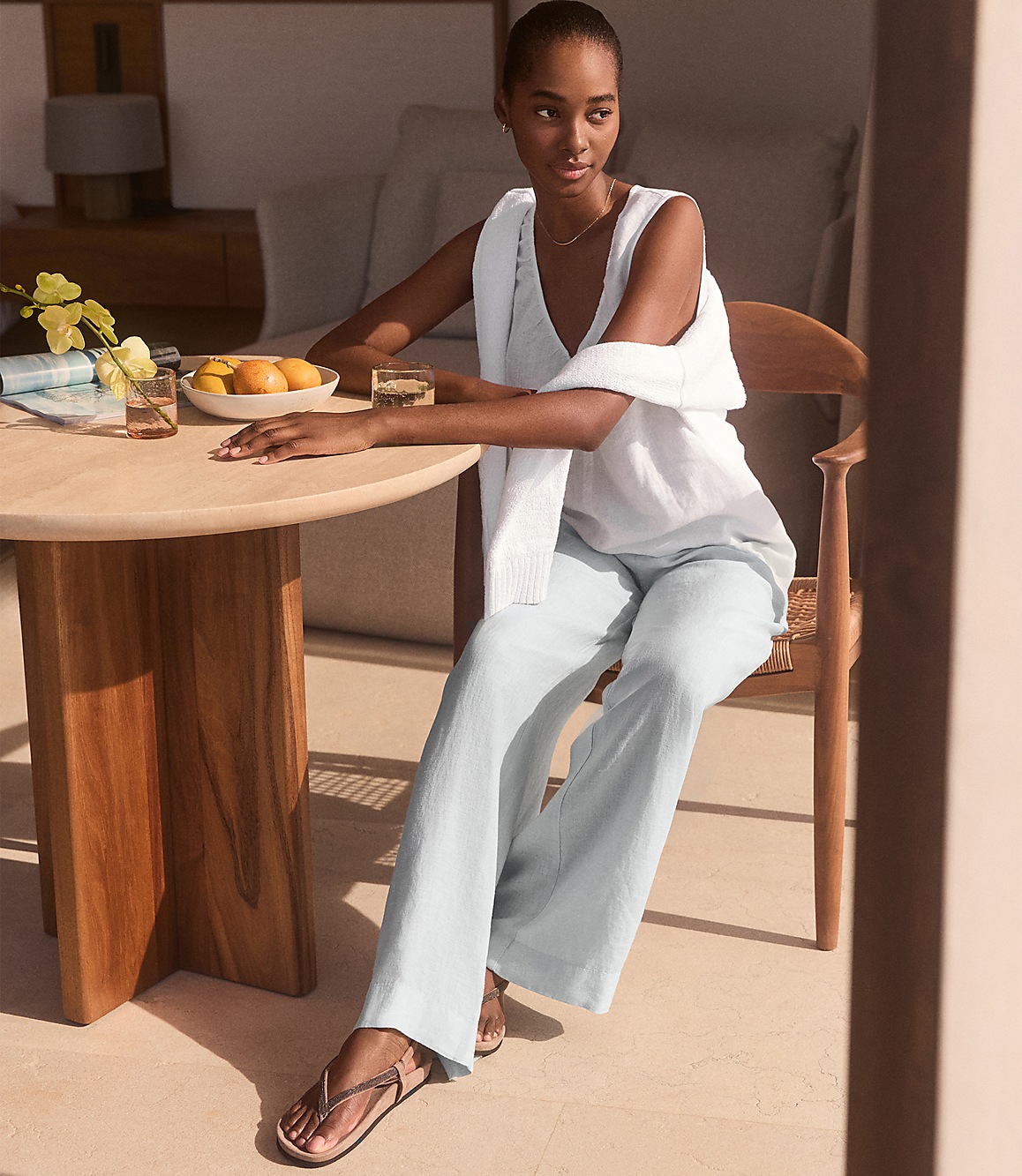 Haven Well Within Linen Wide Leg Drawstring Pants