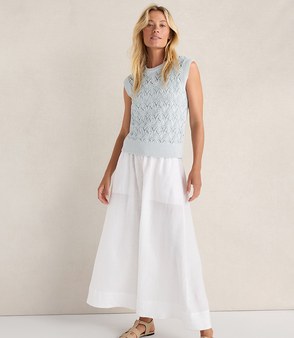 Haven Well Within Organic Cotton Chain Pointelle Sweater Vest