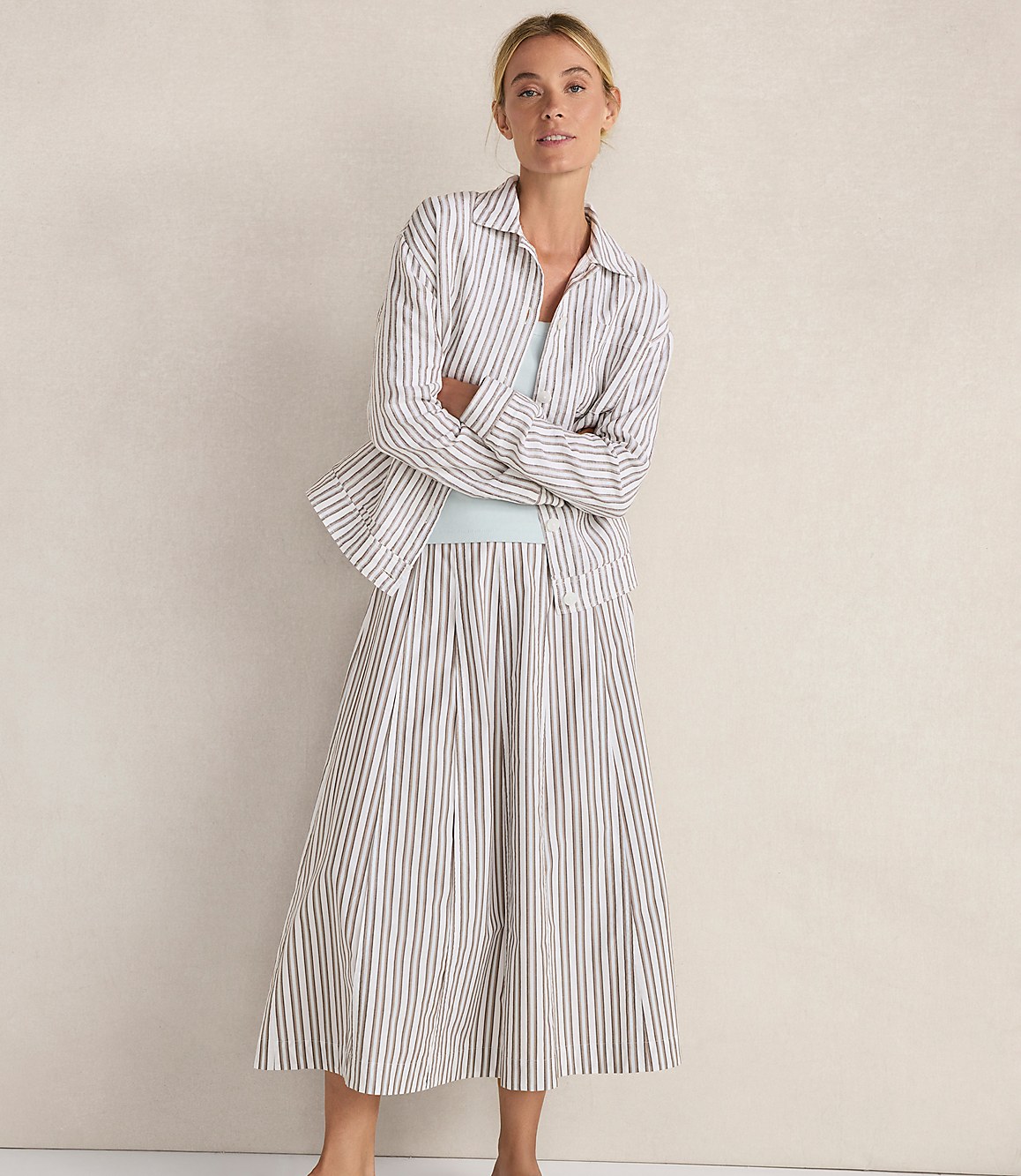 Haven Well Within Everweave Linen Stripe Boxy Jacket