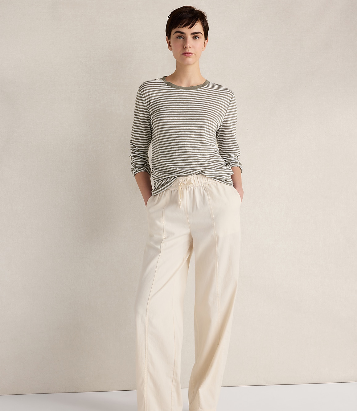 Haven Well Within Linen Striped Long Sleeve Tee