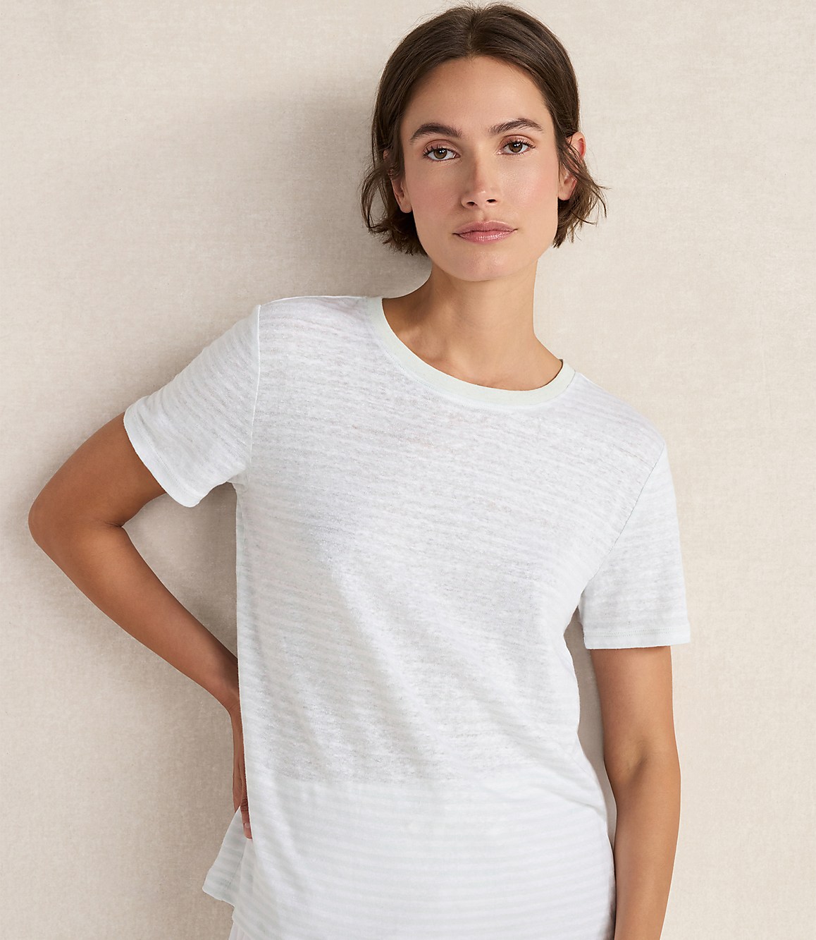 Haven Well Within Linen Striped Short Sleeve Tee