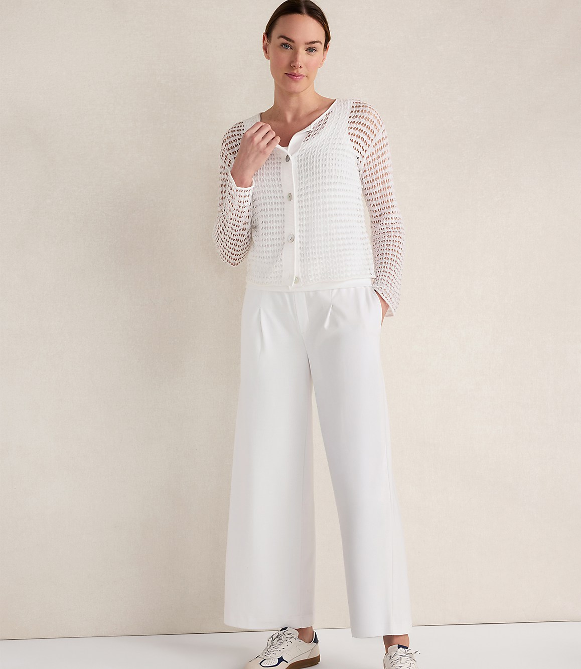 Haven Well Within Organic Cotton Pointelle Cardigan
