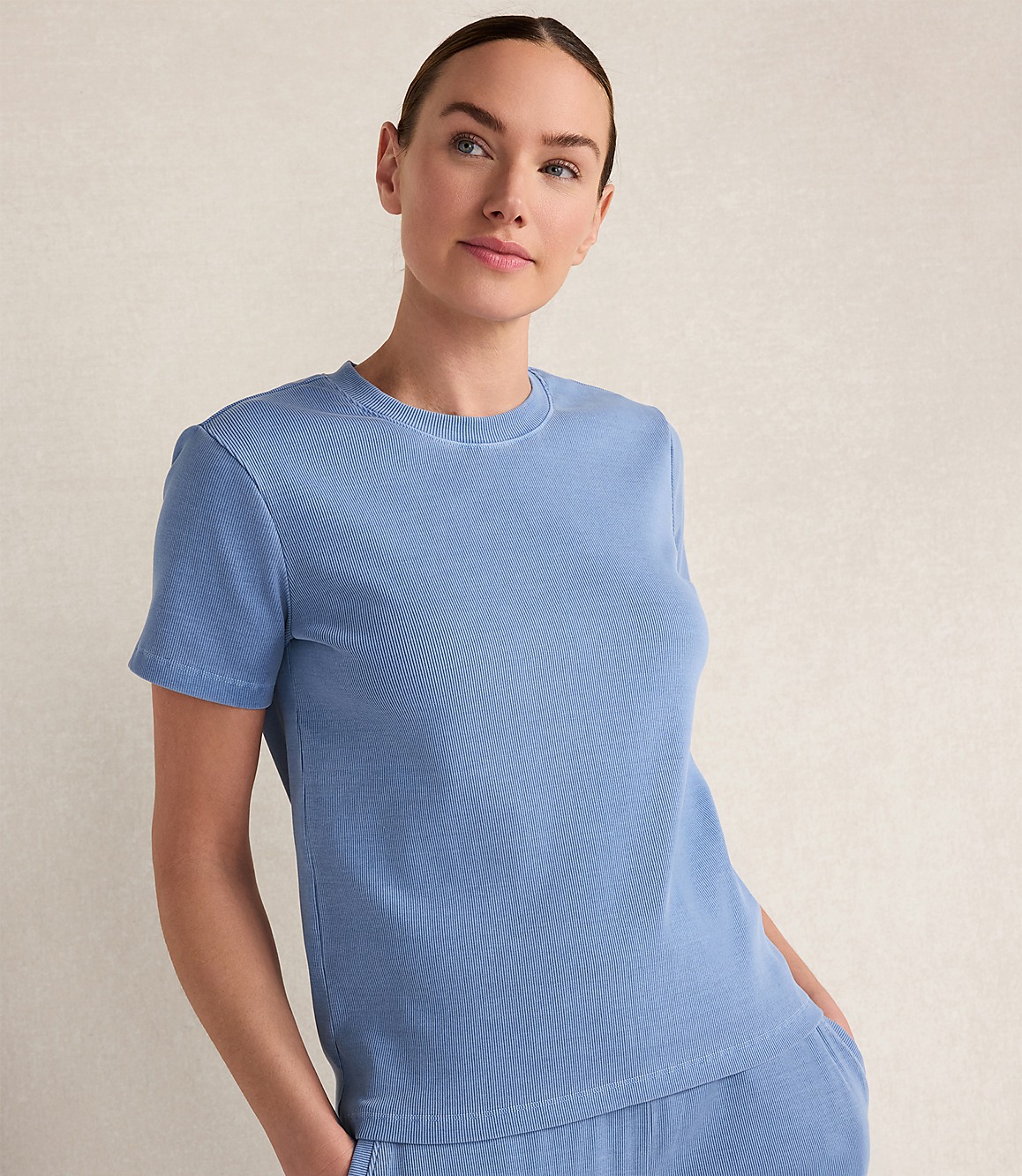 Haven Well Within Organic Cotton Rib Knit Short Sleeve Tee