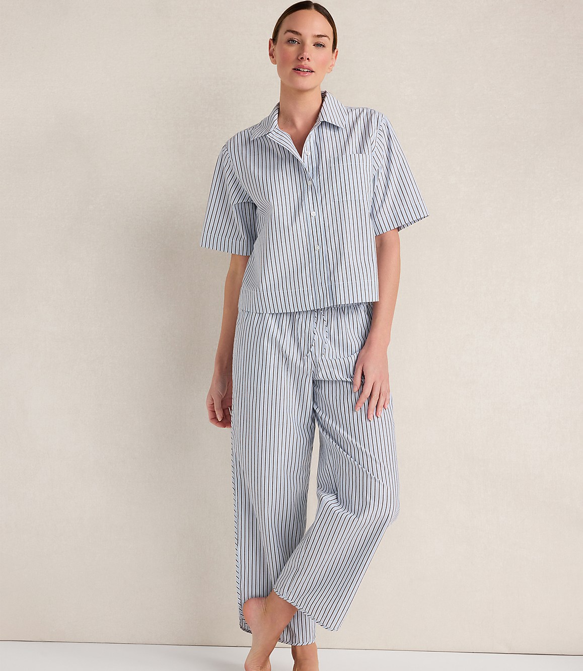 Haven Well Within Organic Cotton Poplin Iris Stripe Pajama Pants