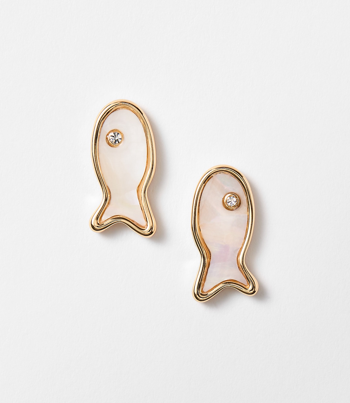 Mother Of Pearl Fish Stud Earrings