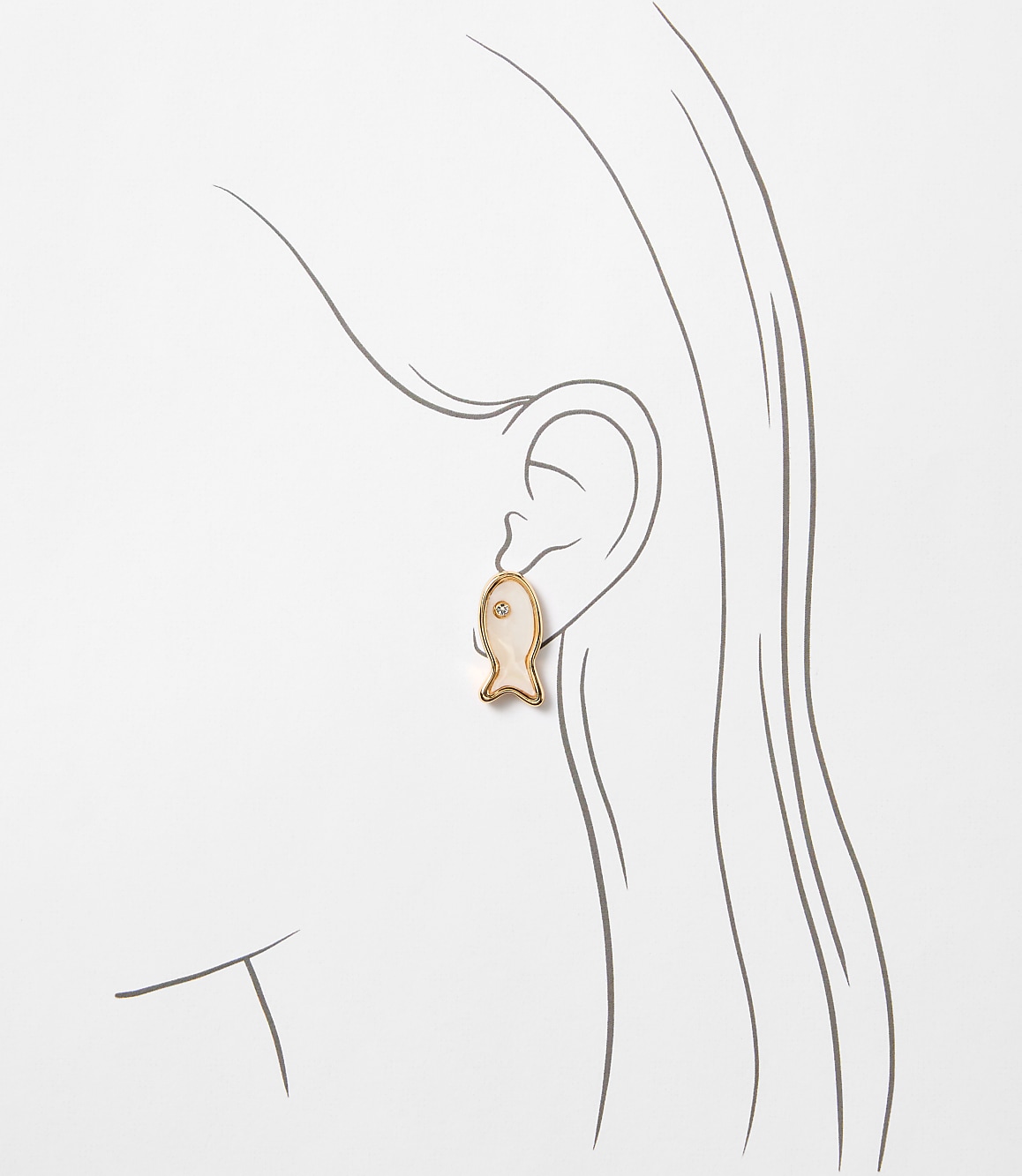 Mother Of Pearl Fish Stud Earrings