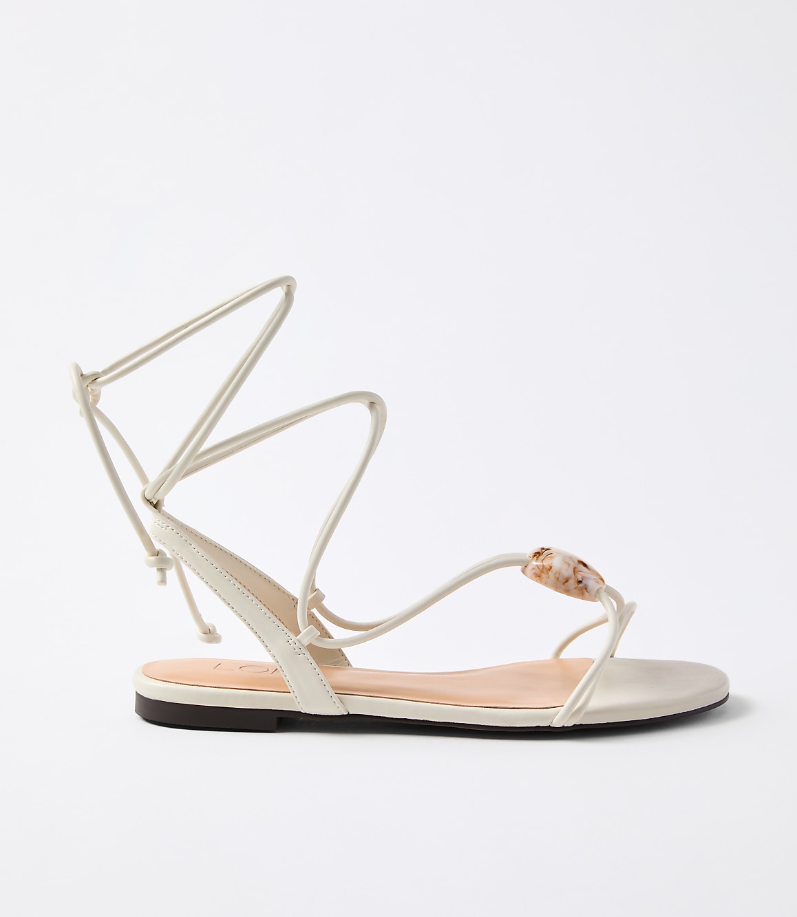 Resin Trim Lace Up Sandals