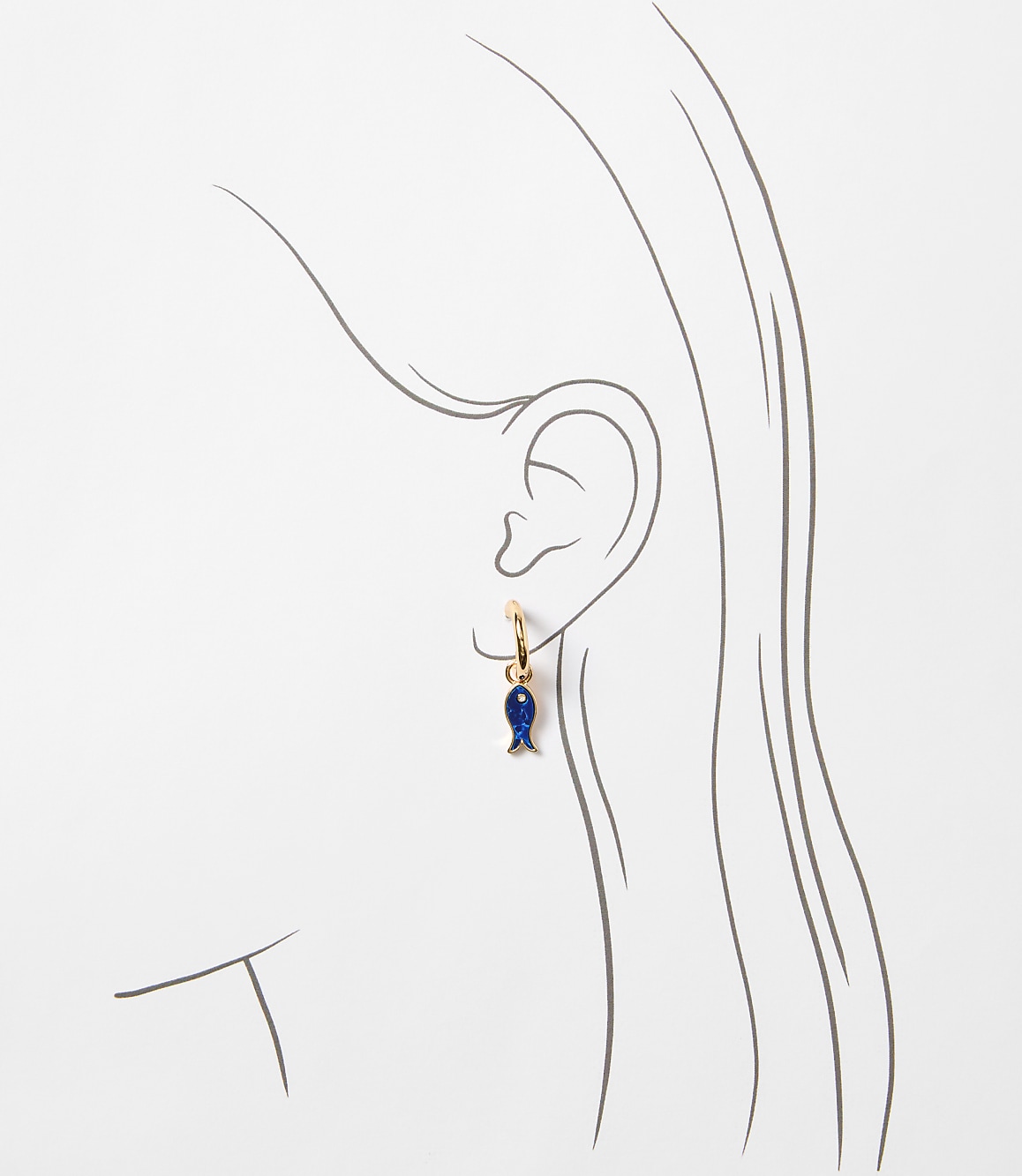 Pearlized Fish Hoop Earring Set