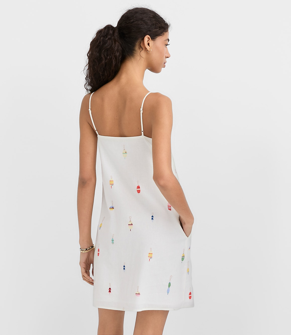 Tall Buoy Linen Cotton Strappy Mini Pocket Dress