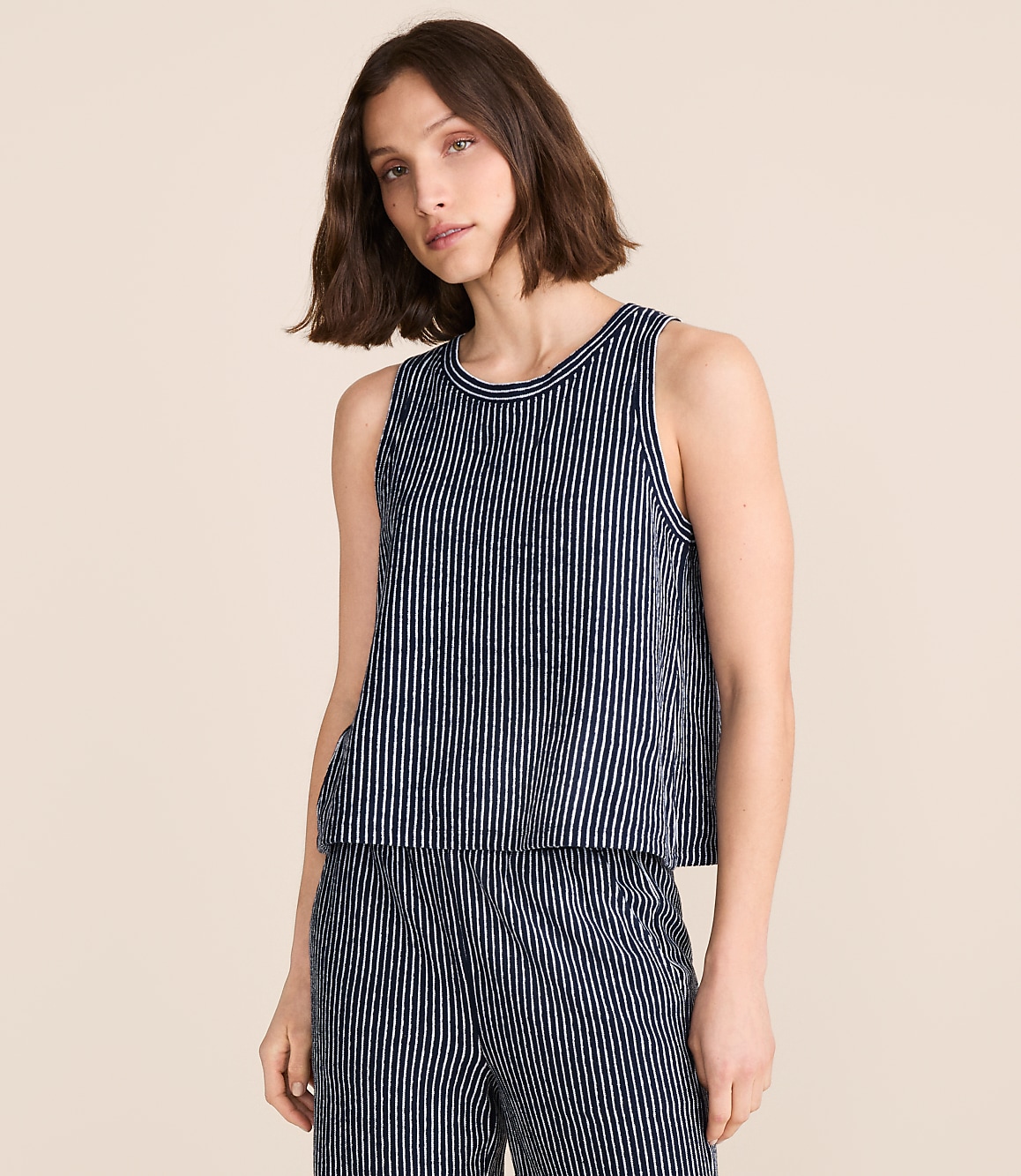 Lou & Grey Striped Open Back Tank Top