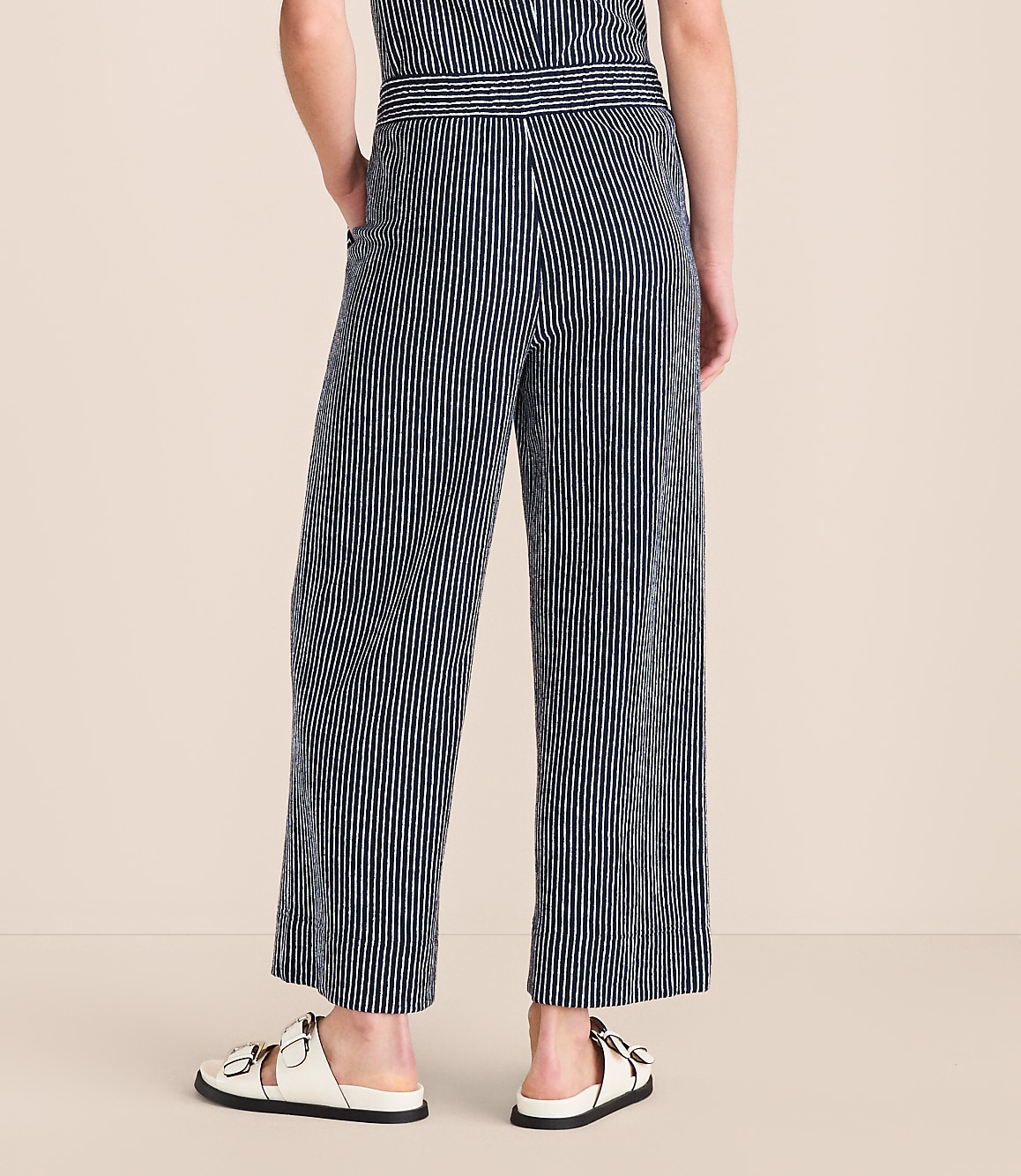 Lou & Grey Striped Wide Leg Crop Pants