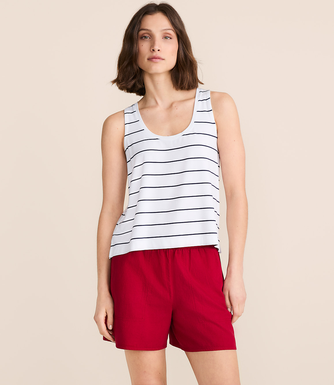 Lou & Grey Striped Essential Modal Scoop Neck Tank Top