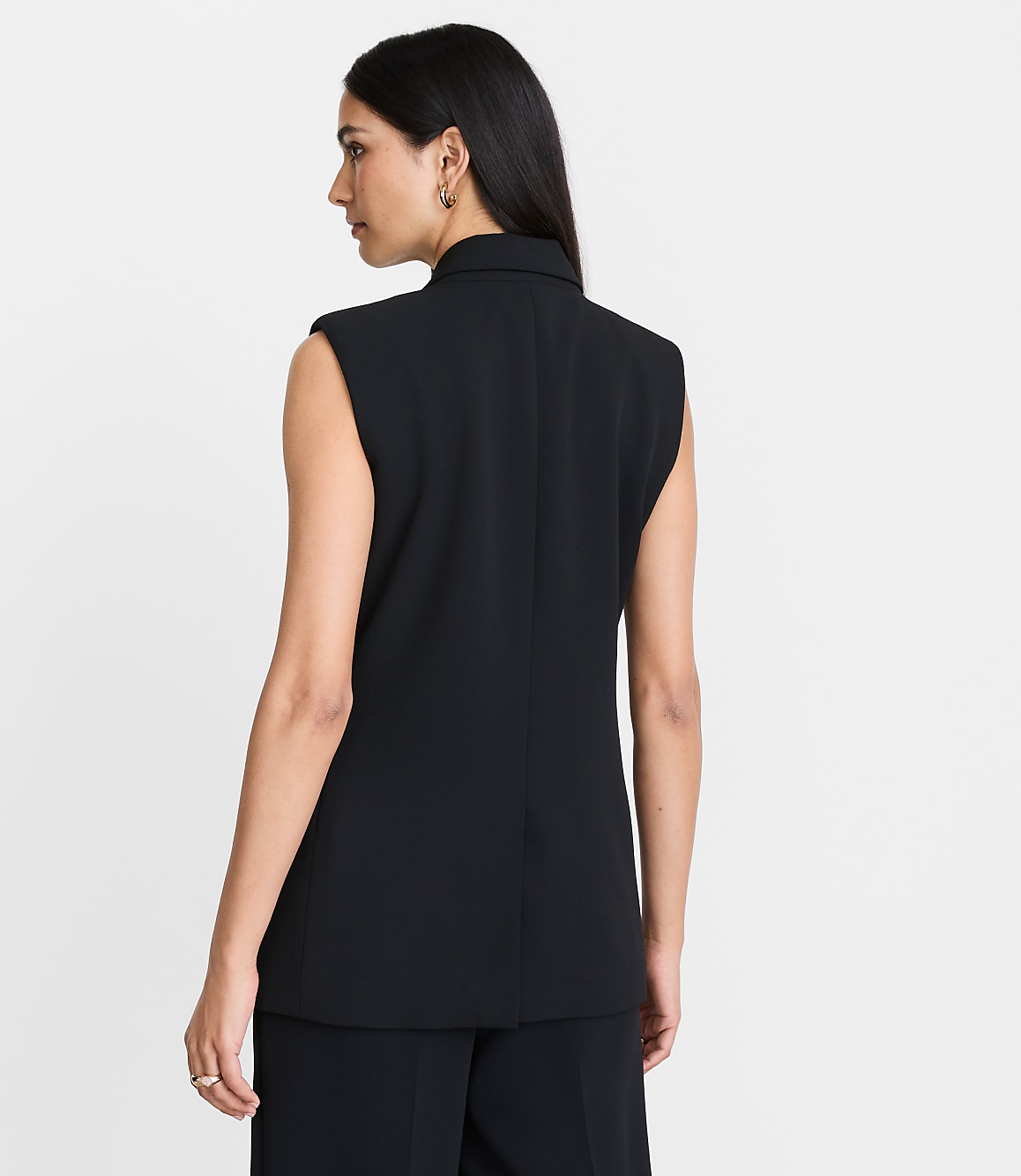 LOFT Versa Crepe Drape Sleeveless Blazer