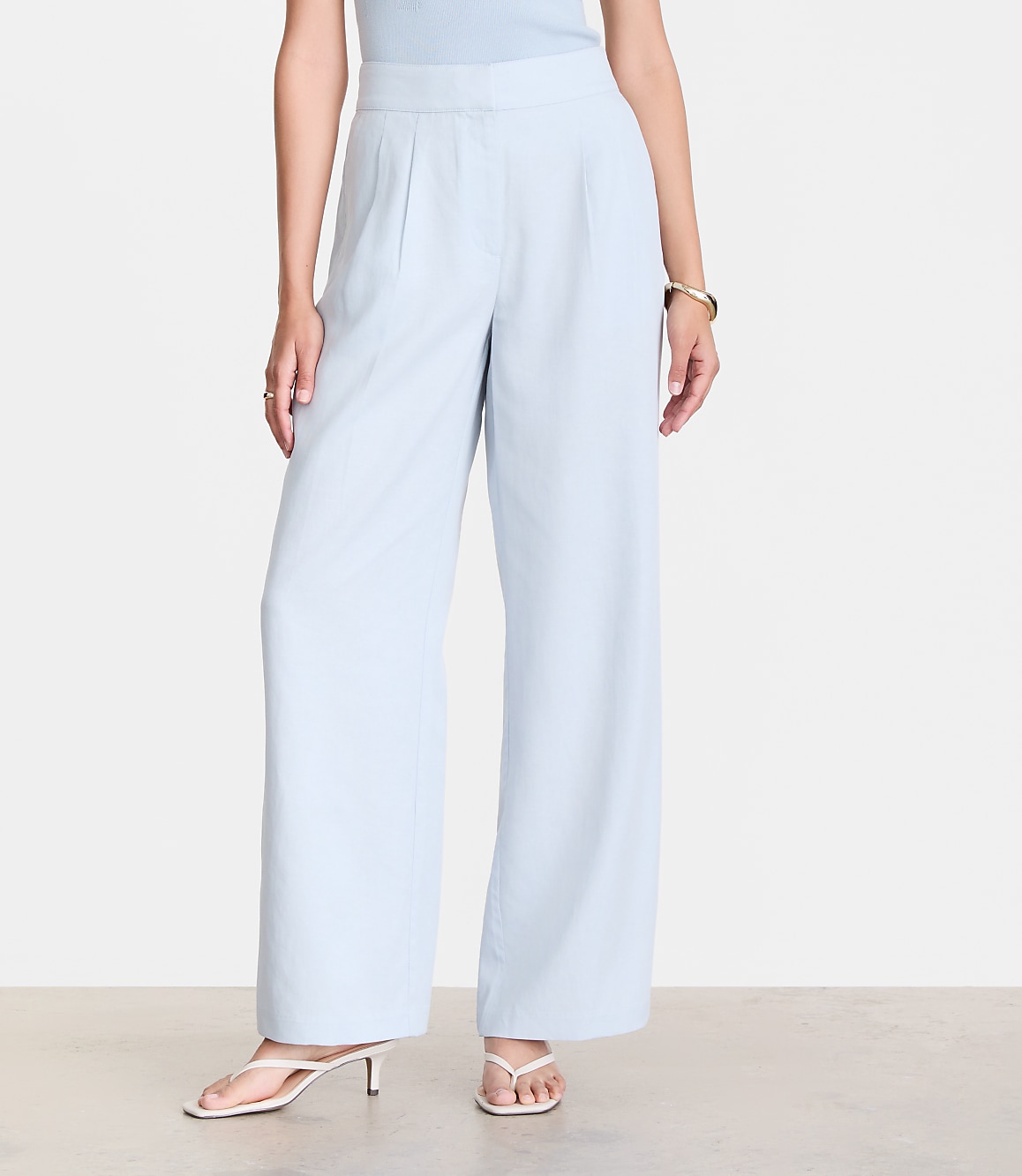 LOFT Versa Pure Spun Pleated Wide Leg Pants