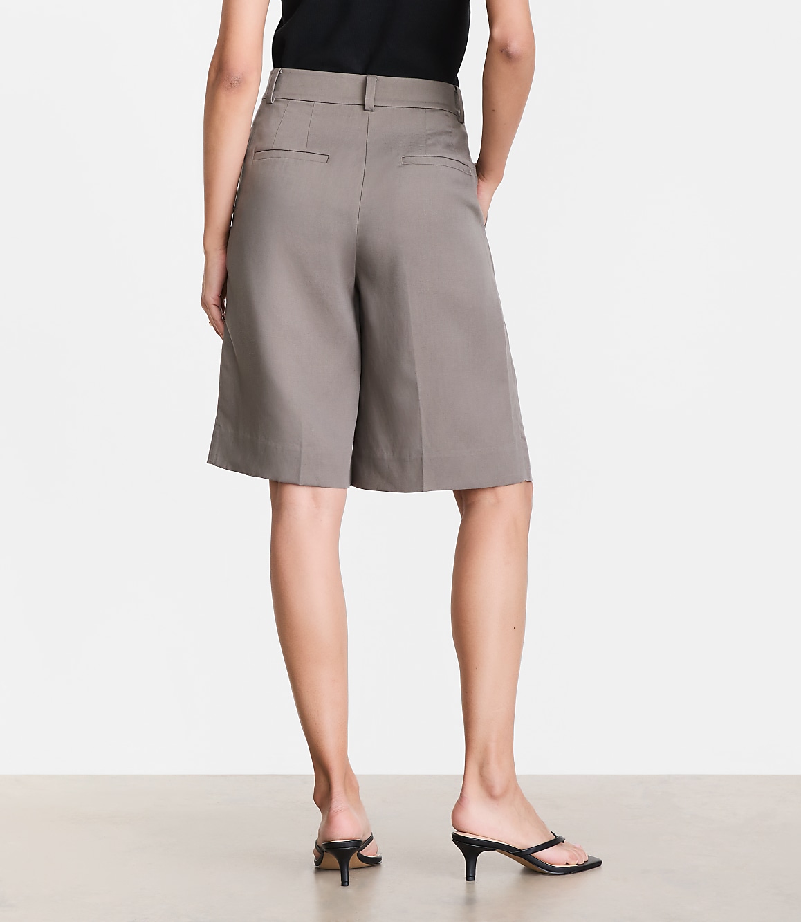 LOFT Versa Luxe Lyocell Wide Leg Bermuda Shorts