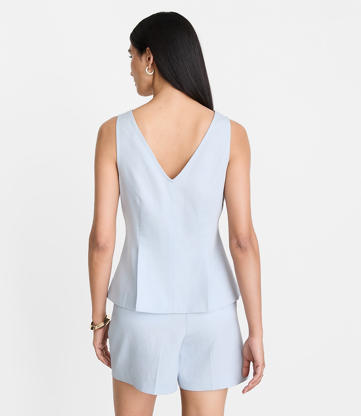 LOFT Versa Pure Spun Double V Peplum Top