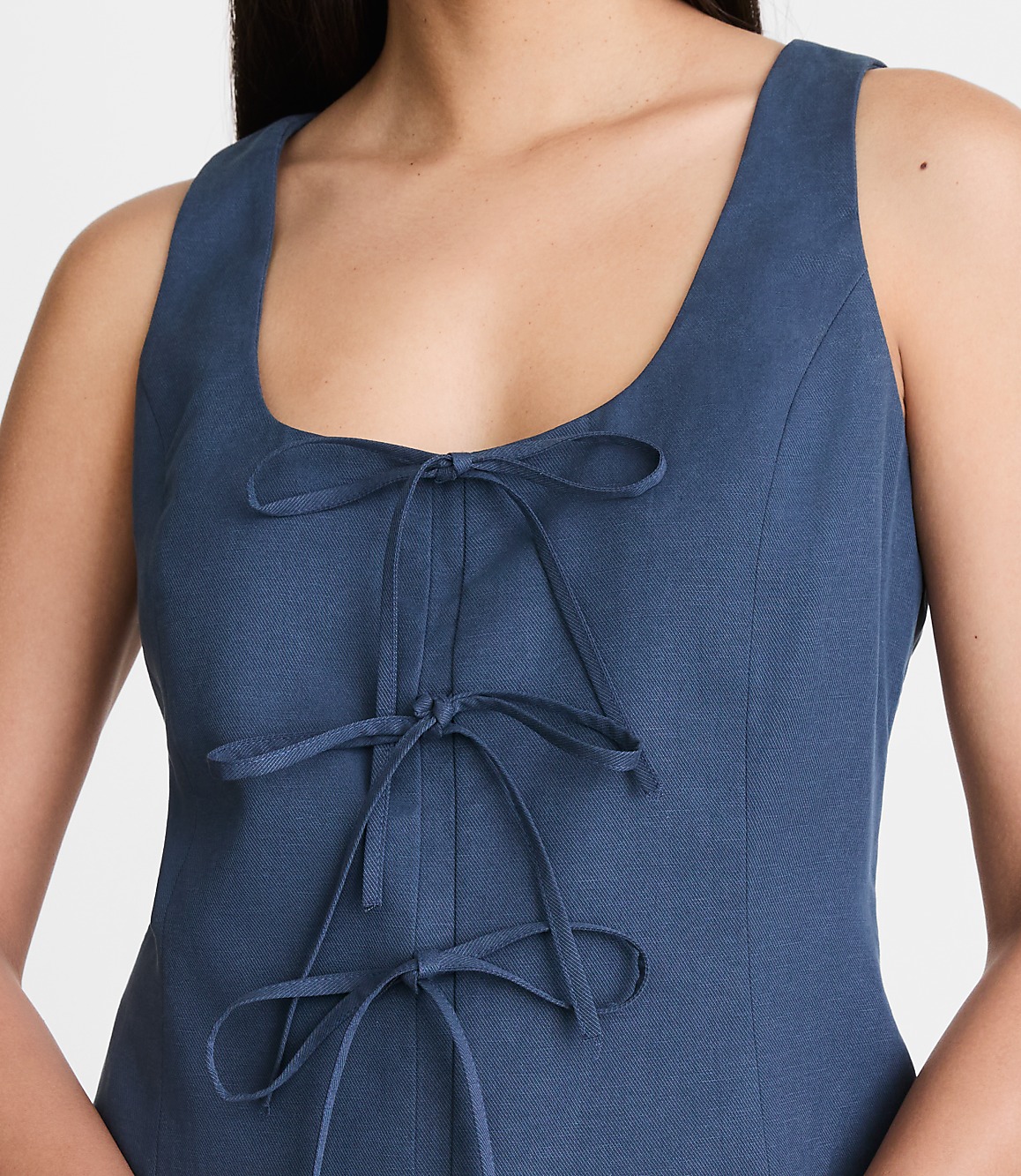 Petite LOFT Versa Pure Spun Tie Front Top
