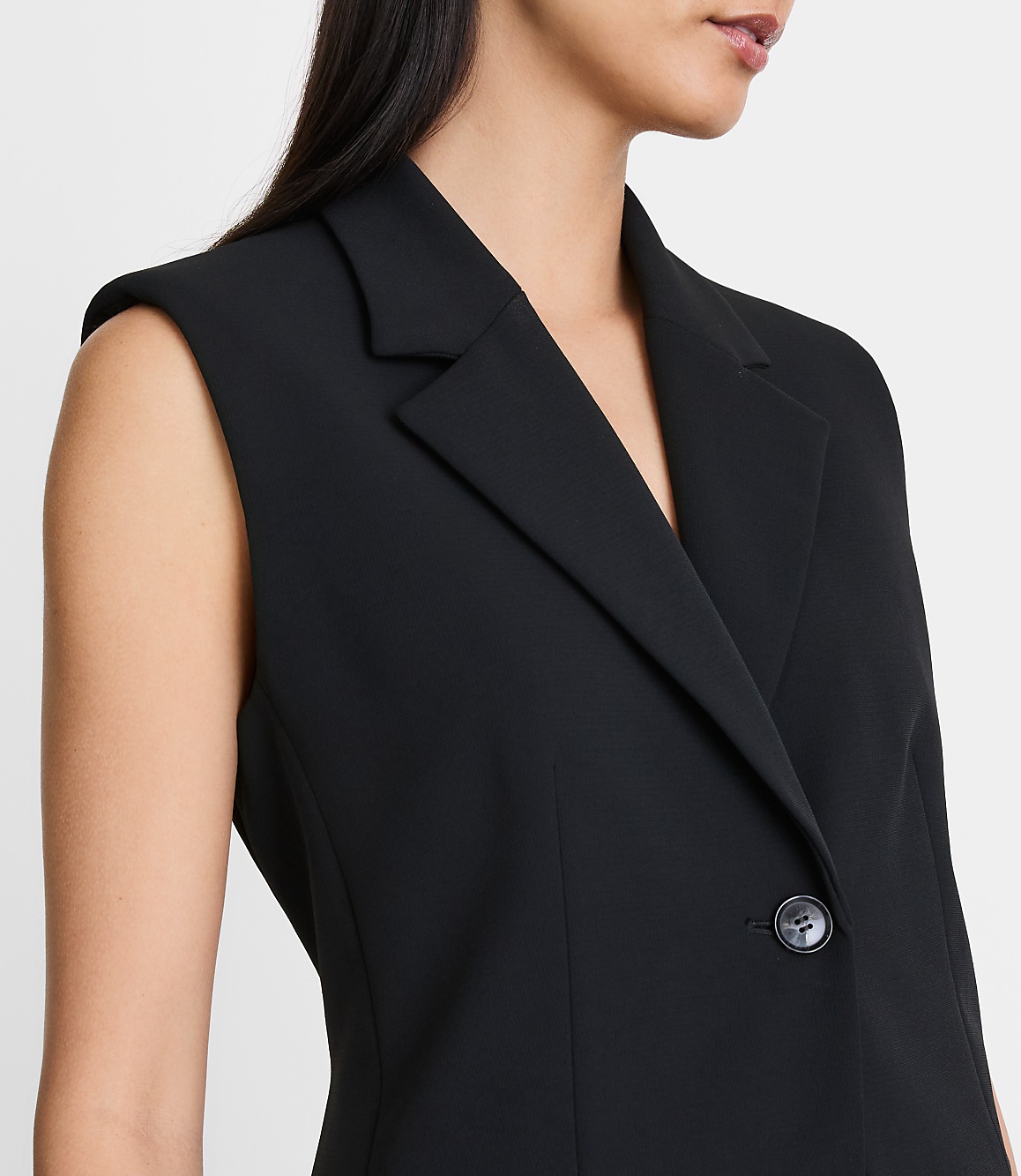 Petite LOFT Versa Crepe Drape Sleeveless Blazer