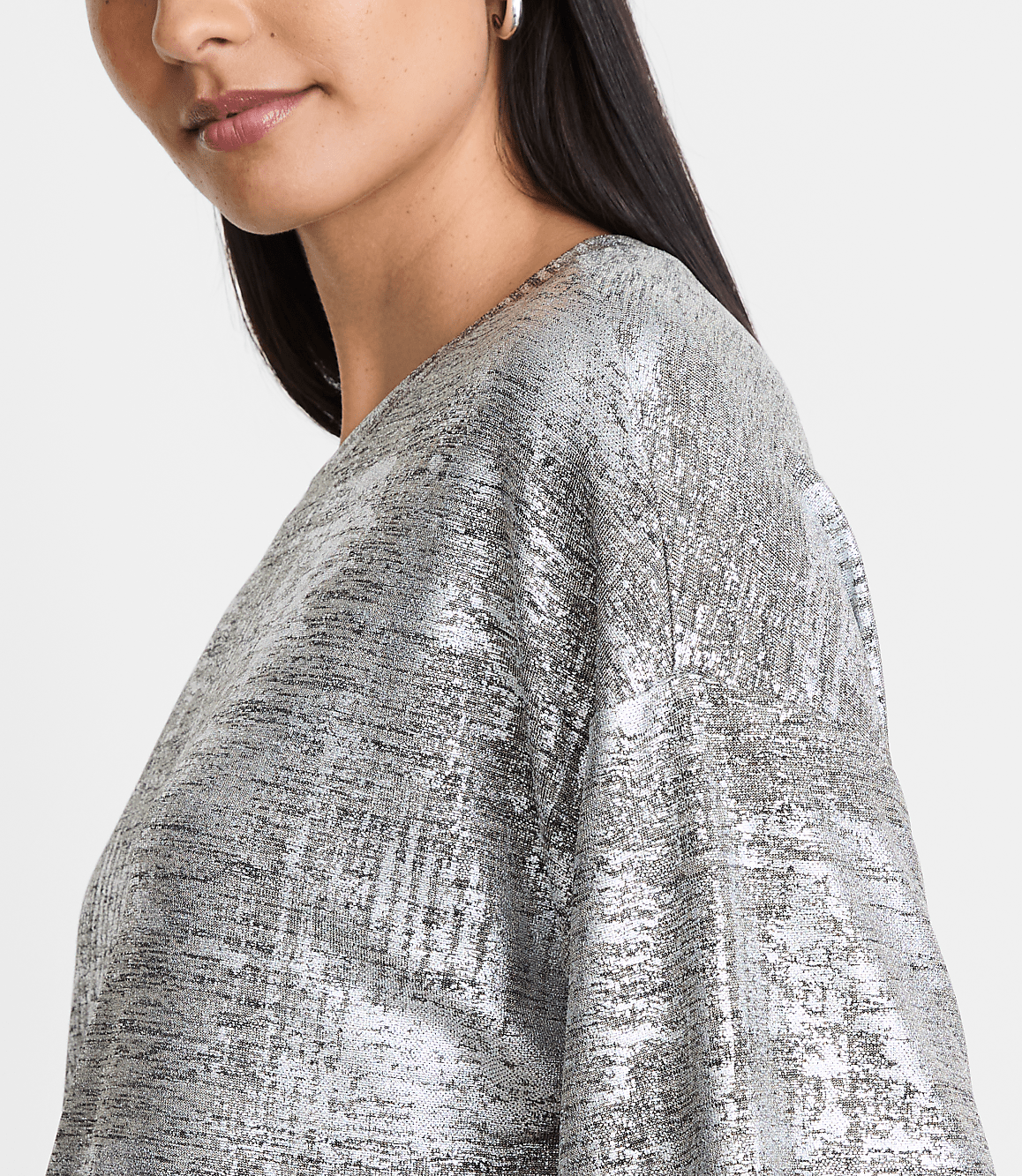 LOFT Versa Metallic Cropped Relaxed Tee