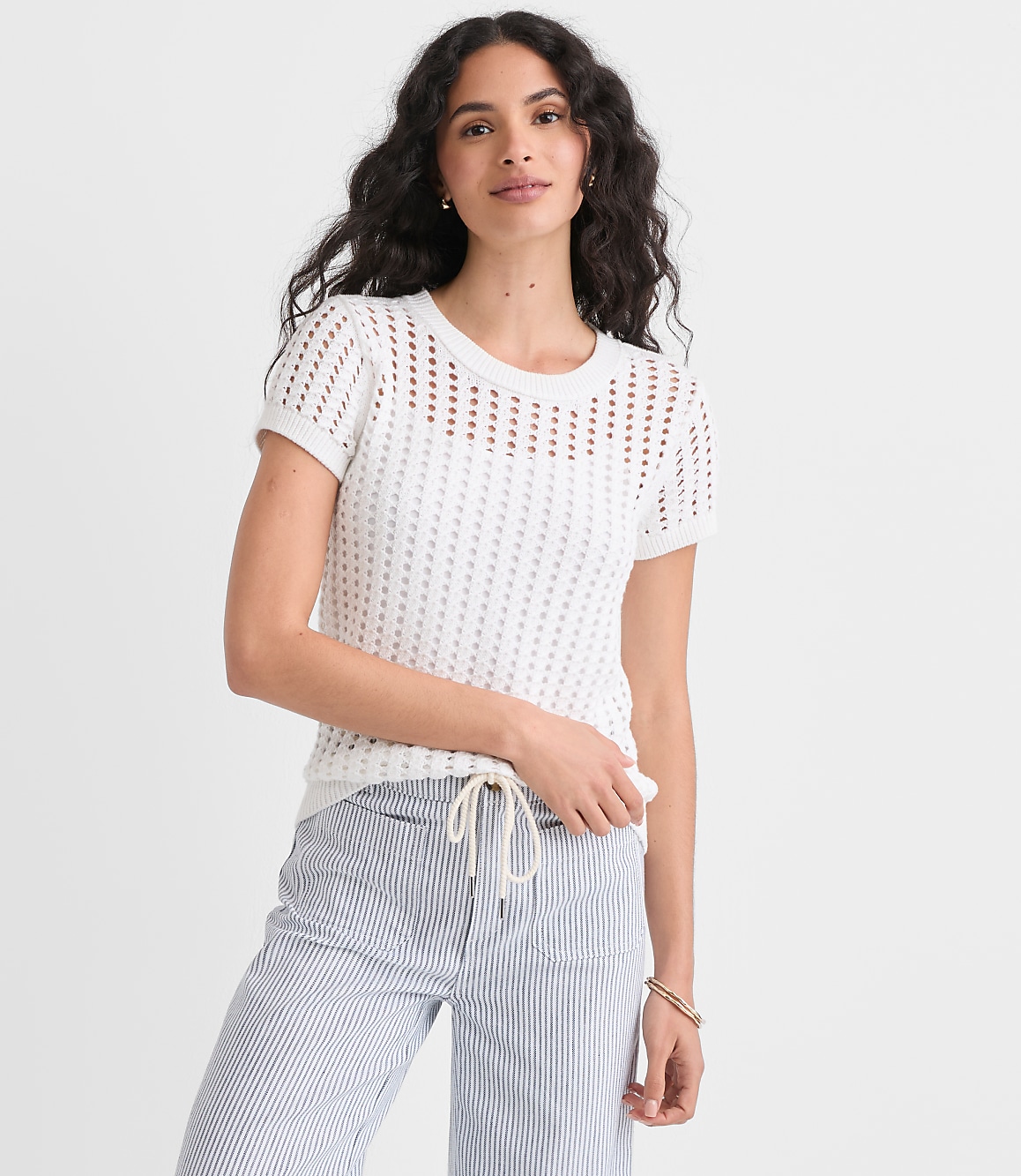 Petite Stitchy Wedge Sweater Tee
