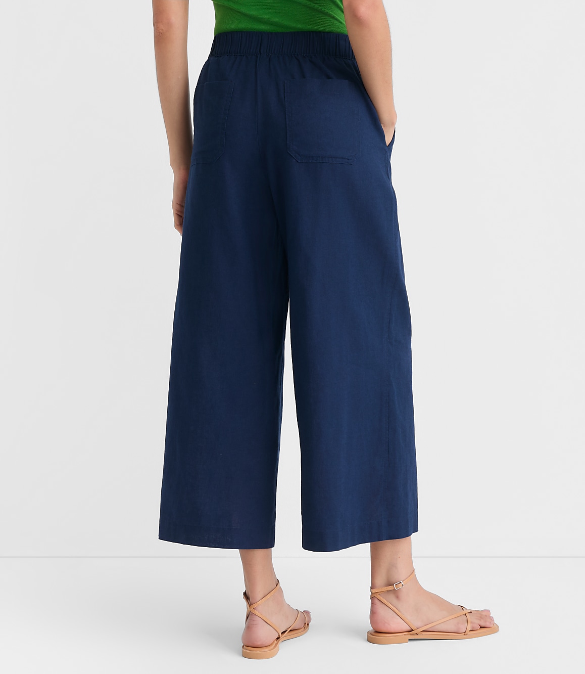 Breezy Wide Leg Crop Pants in Linen Cotton