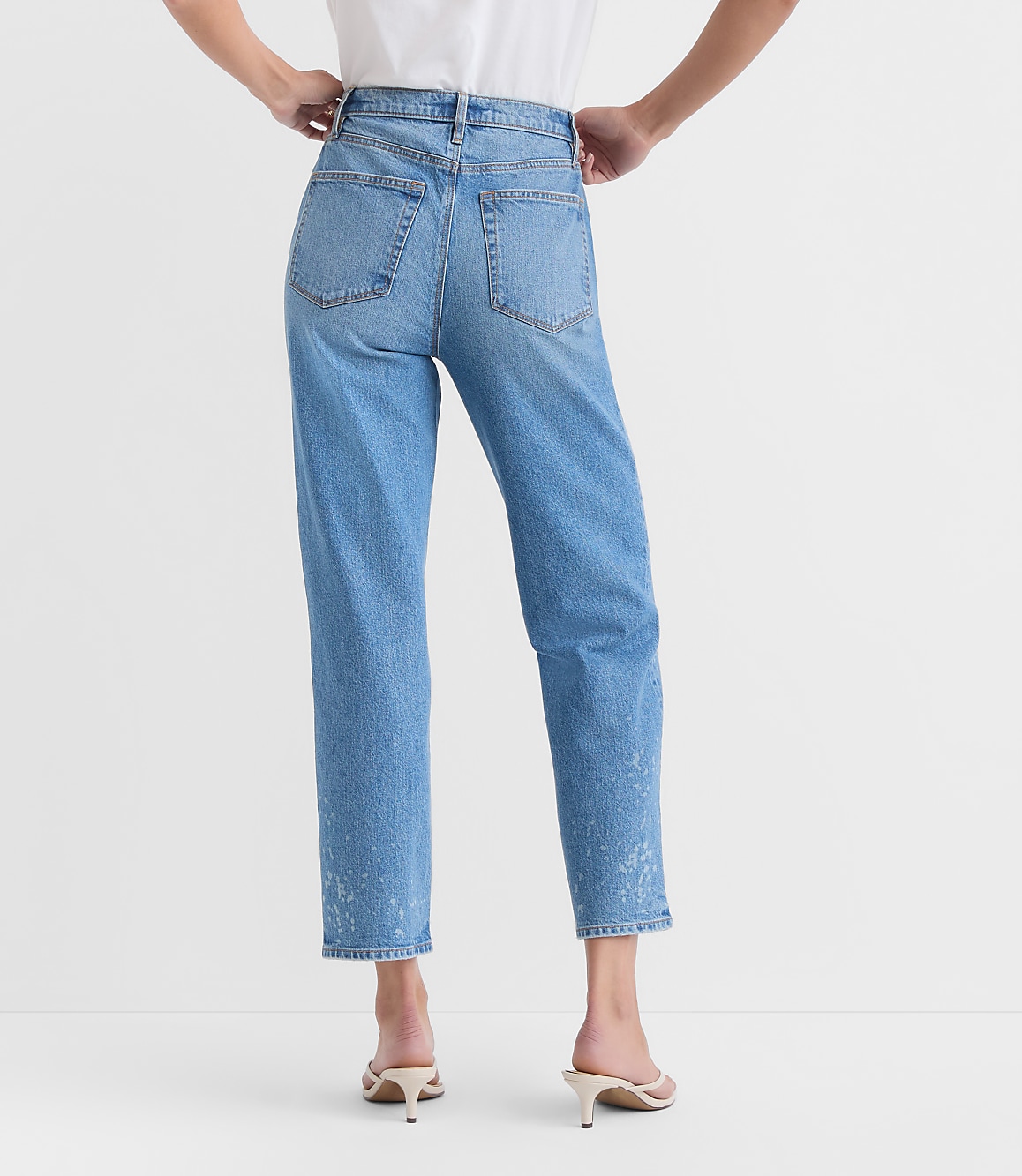 Rivete Tall Curvy High Rise Straight Jeans in Bleach Out Wash