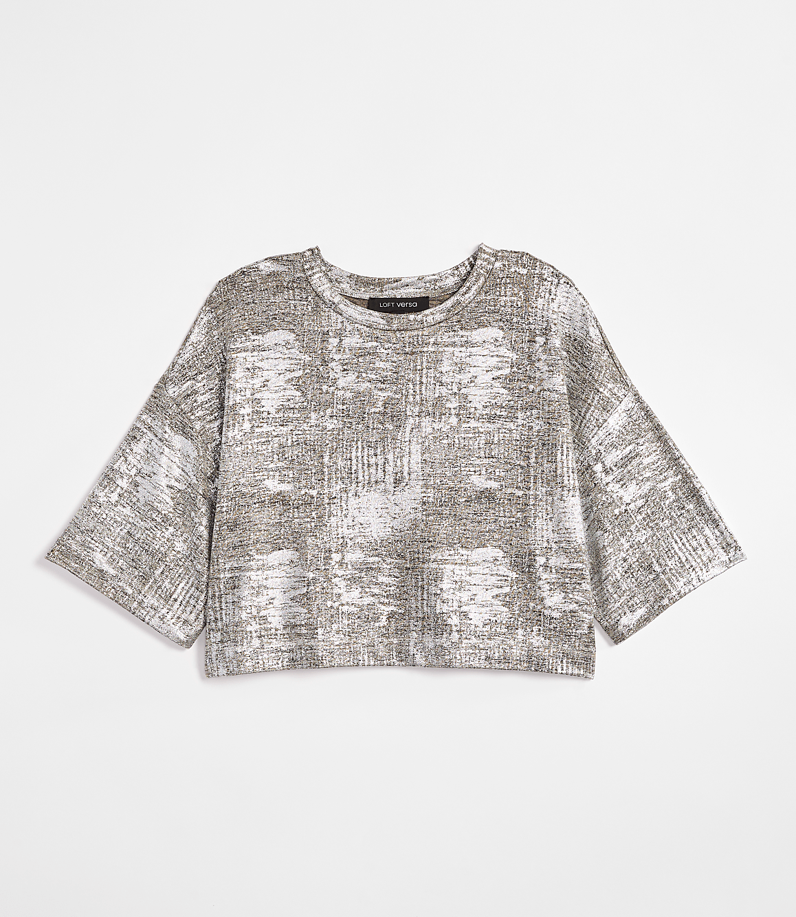 LOFT Versa Metallic Cropped Relaxed Tee