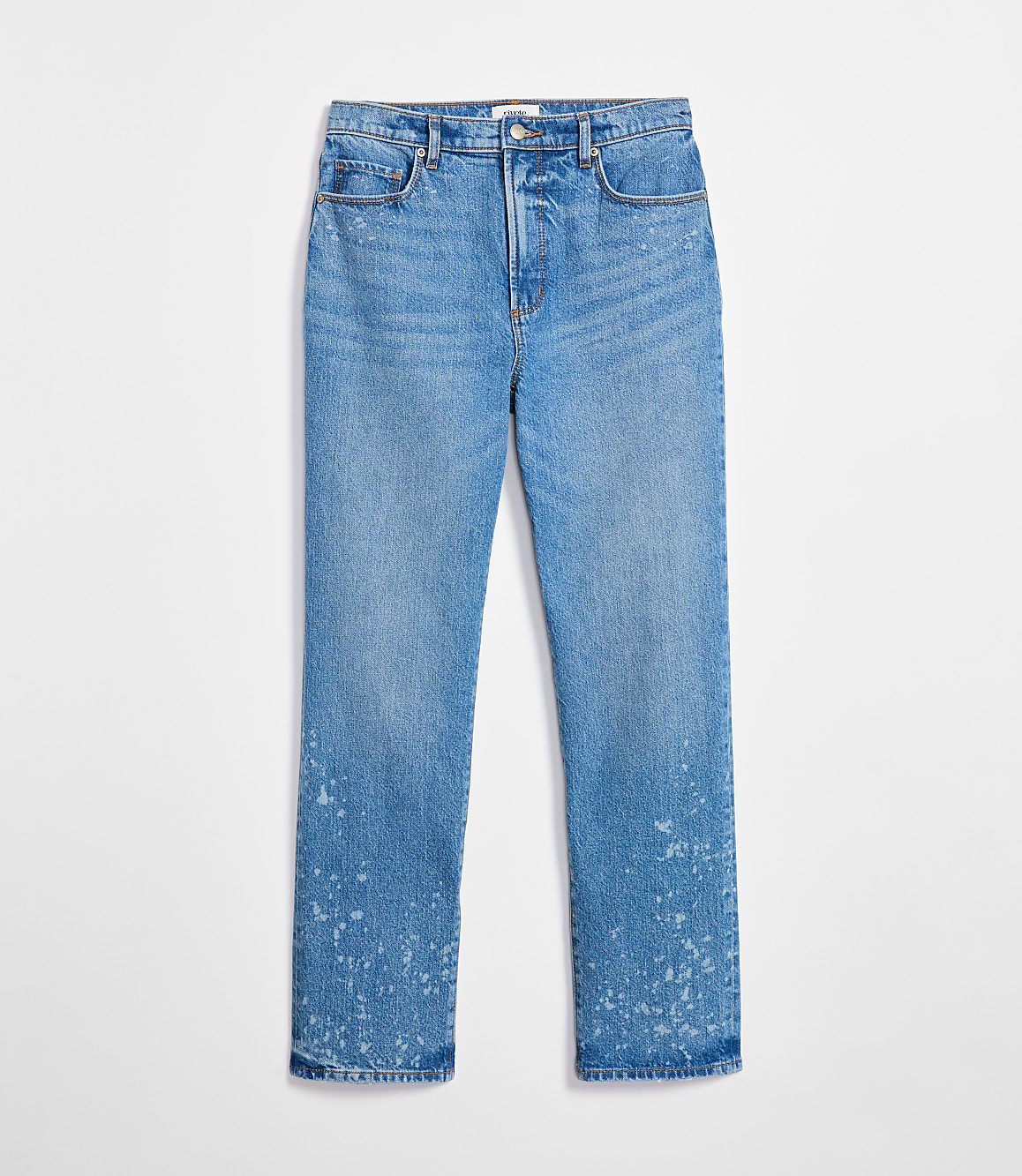 Rivete Curvy High Rise Straight Jeans in Bleach Out Wash
