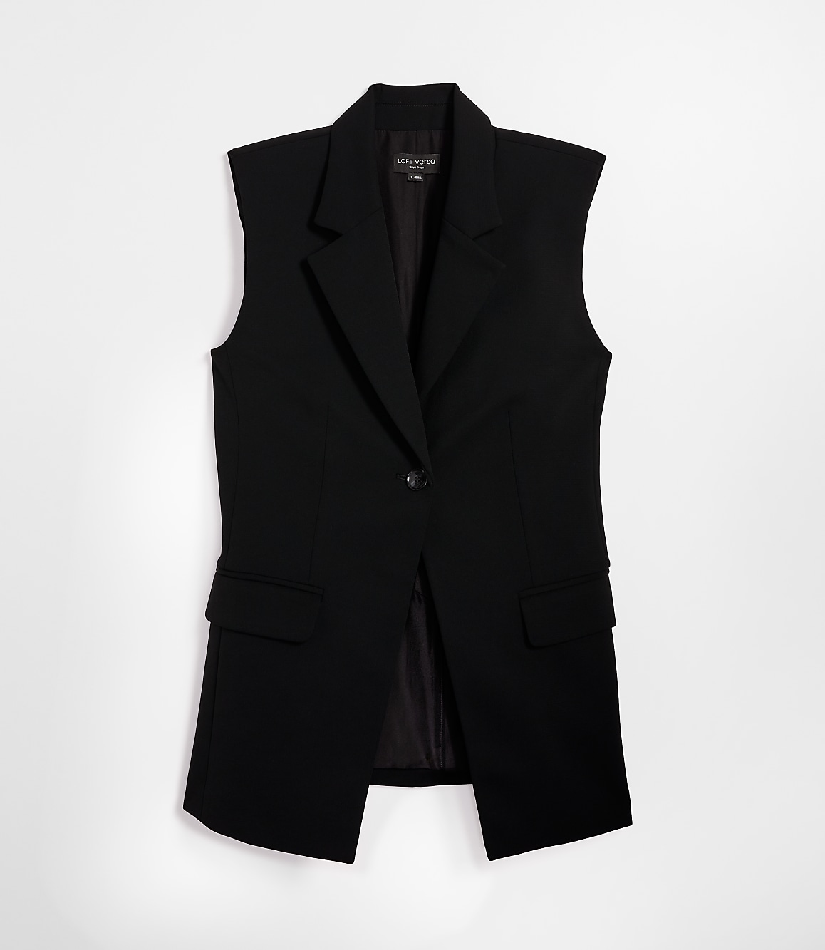 LOFT Versa Crepe Drape Sleeveless Blazer