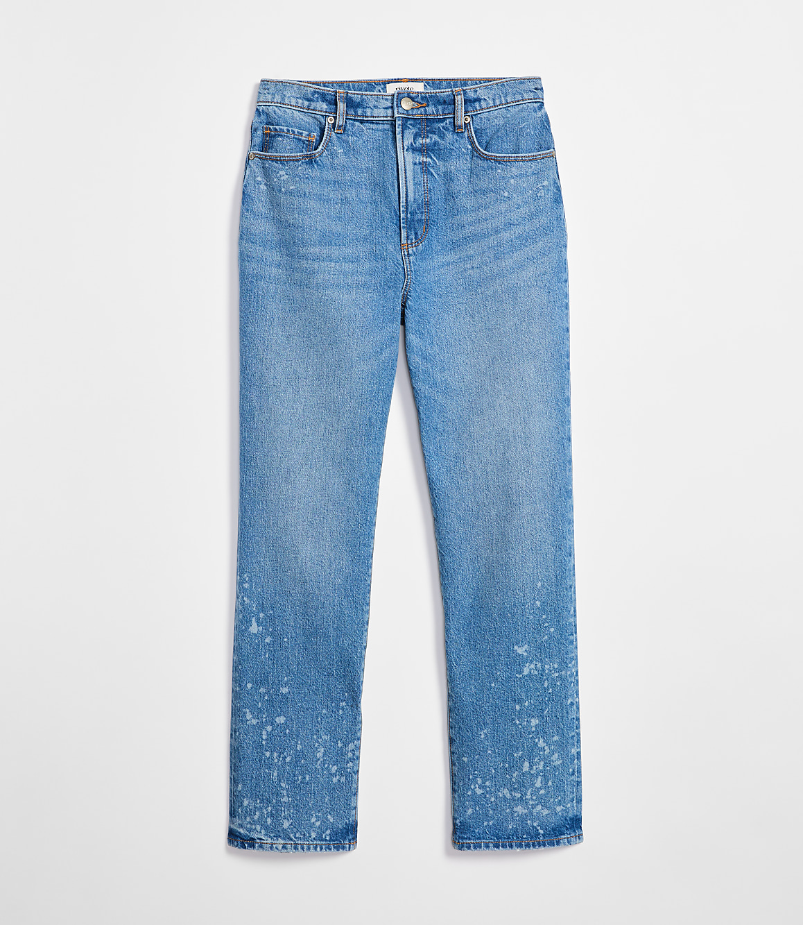 Rivete High Rise Straight Jeans in Bleach Out Wash